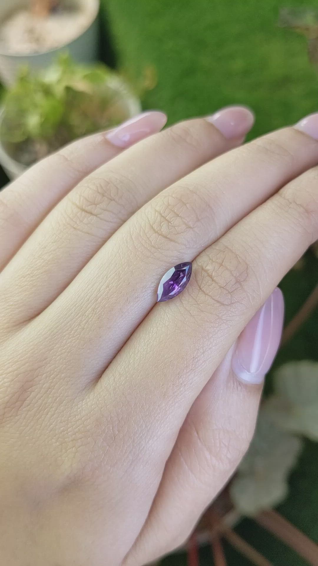 1.32 Ct. Pinkish Purple Spinel from Ceylon (Sri Lanka) Size Video