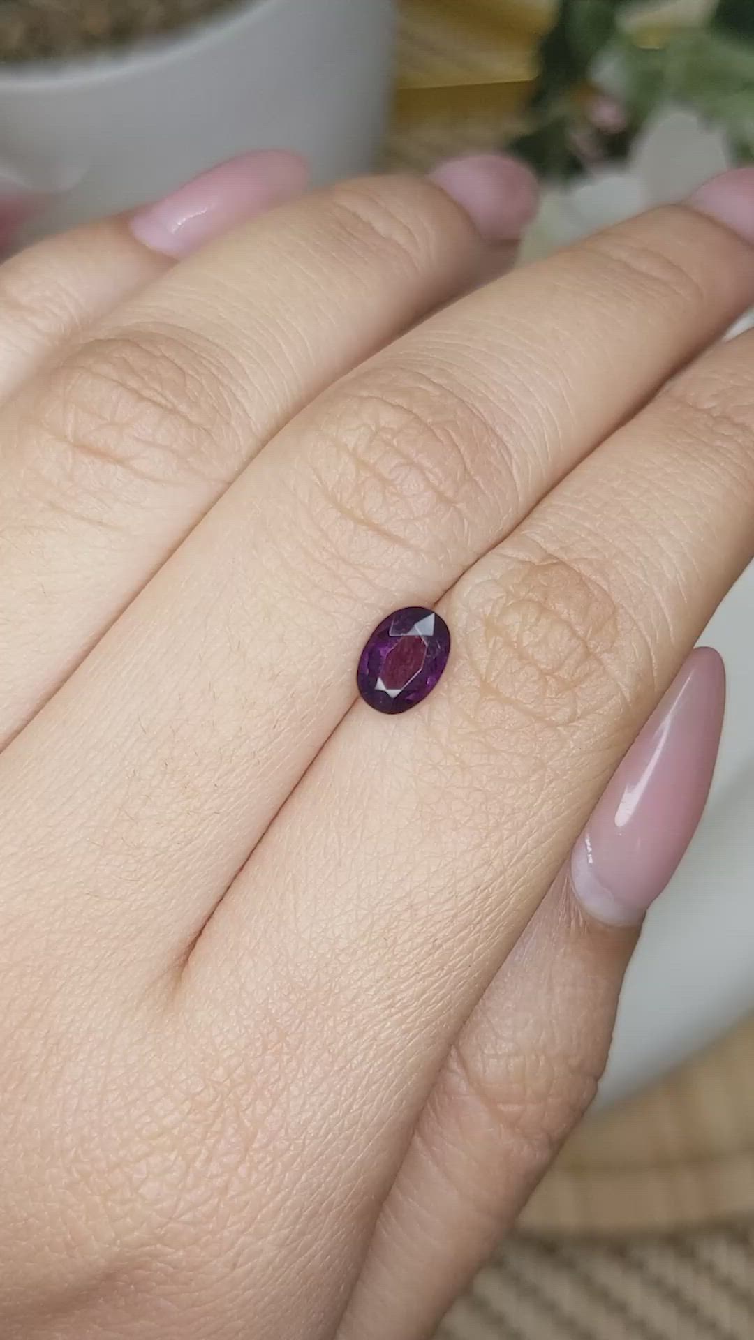 1.01 Ct. Purplish Pink Spinel from Ceylon (Sri Lanka) Size Video