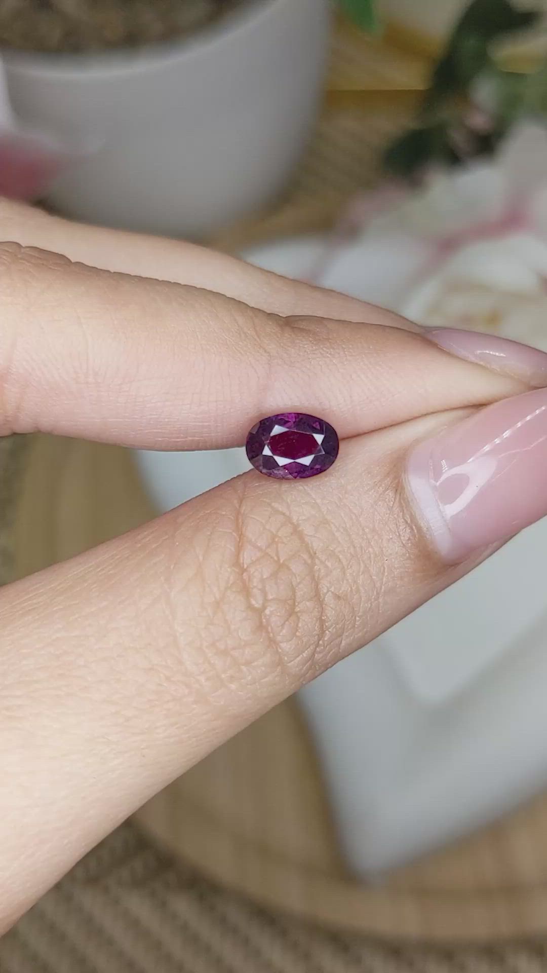 1.01 Ct. Purplish Pink Spinel from Ceylon (Sri Lanka) Size Video
