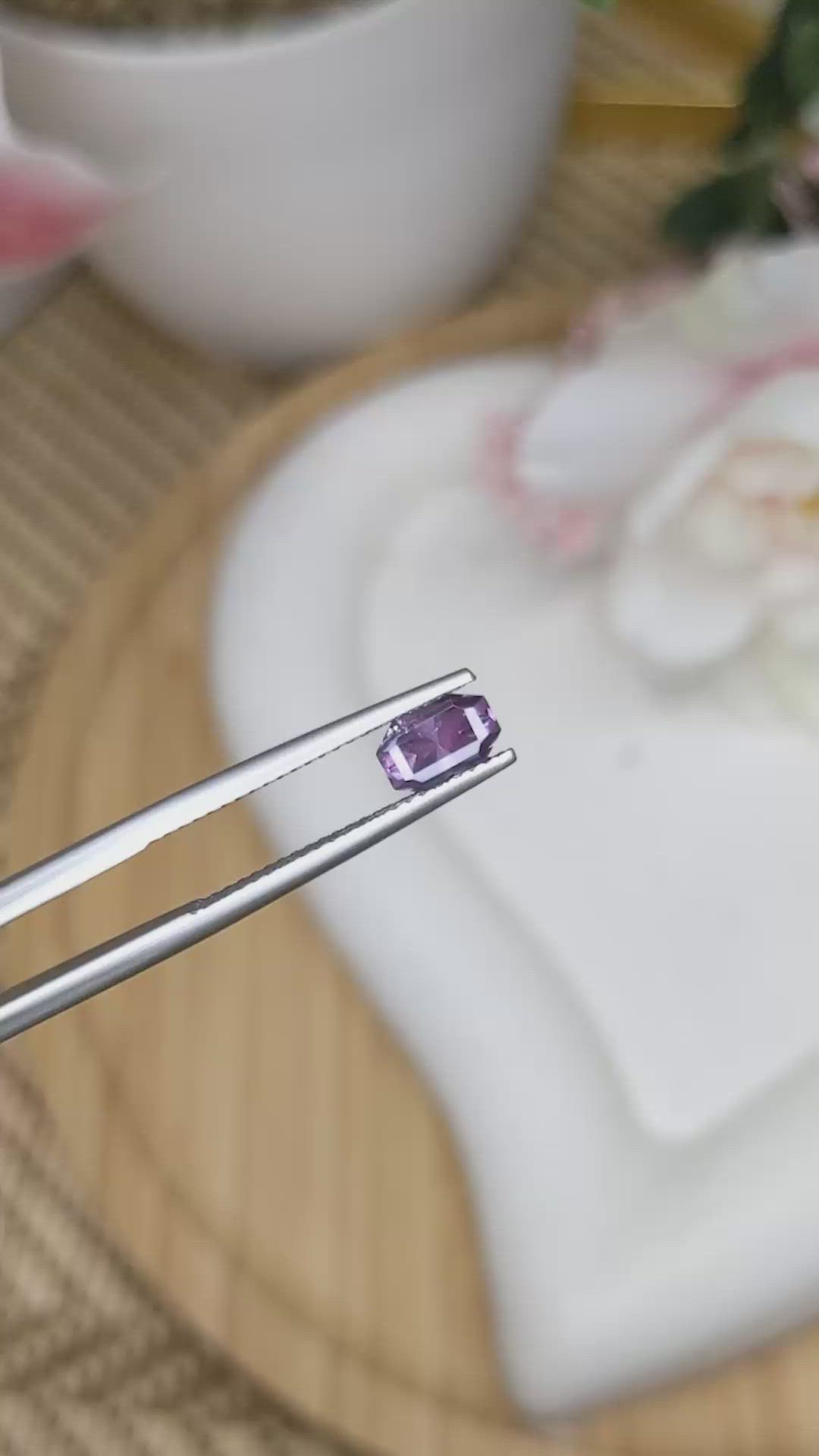 0.85 Ct. Purple Spinel from Ceylon (Sri Lanka) Size Video