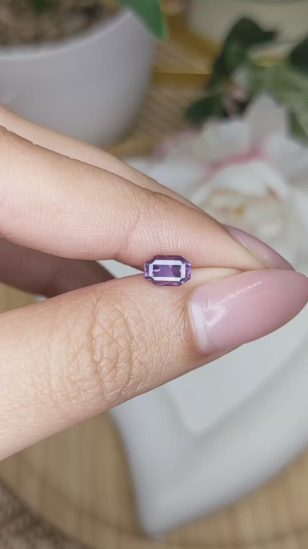 0.85 Ct. Purple Spinel from Ceylon (Sri Lanka) Size Video