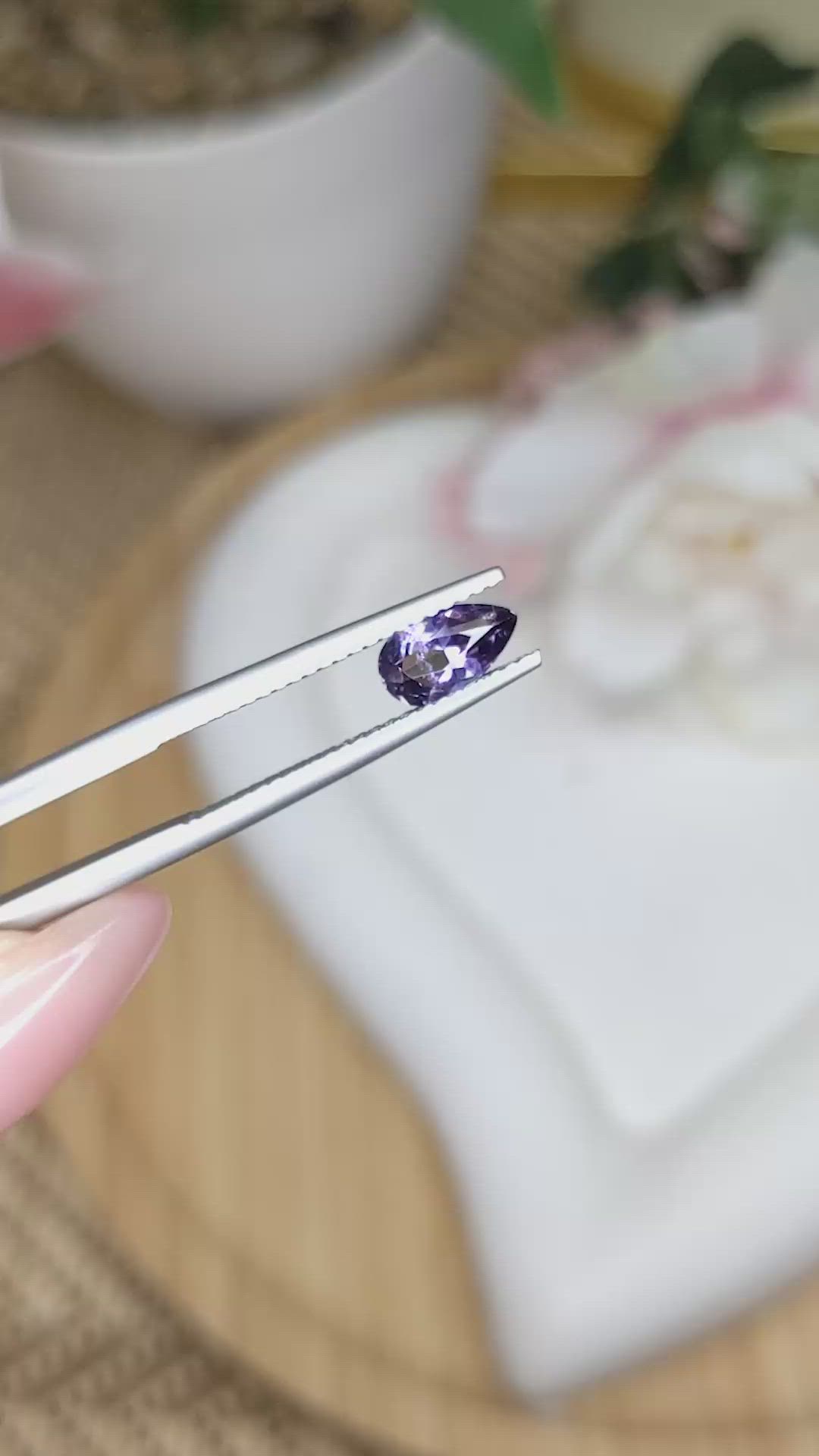 0.77 Ct. Purple Spinel from Ceylon (Sri Lanka) Size Video