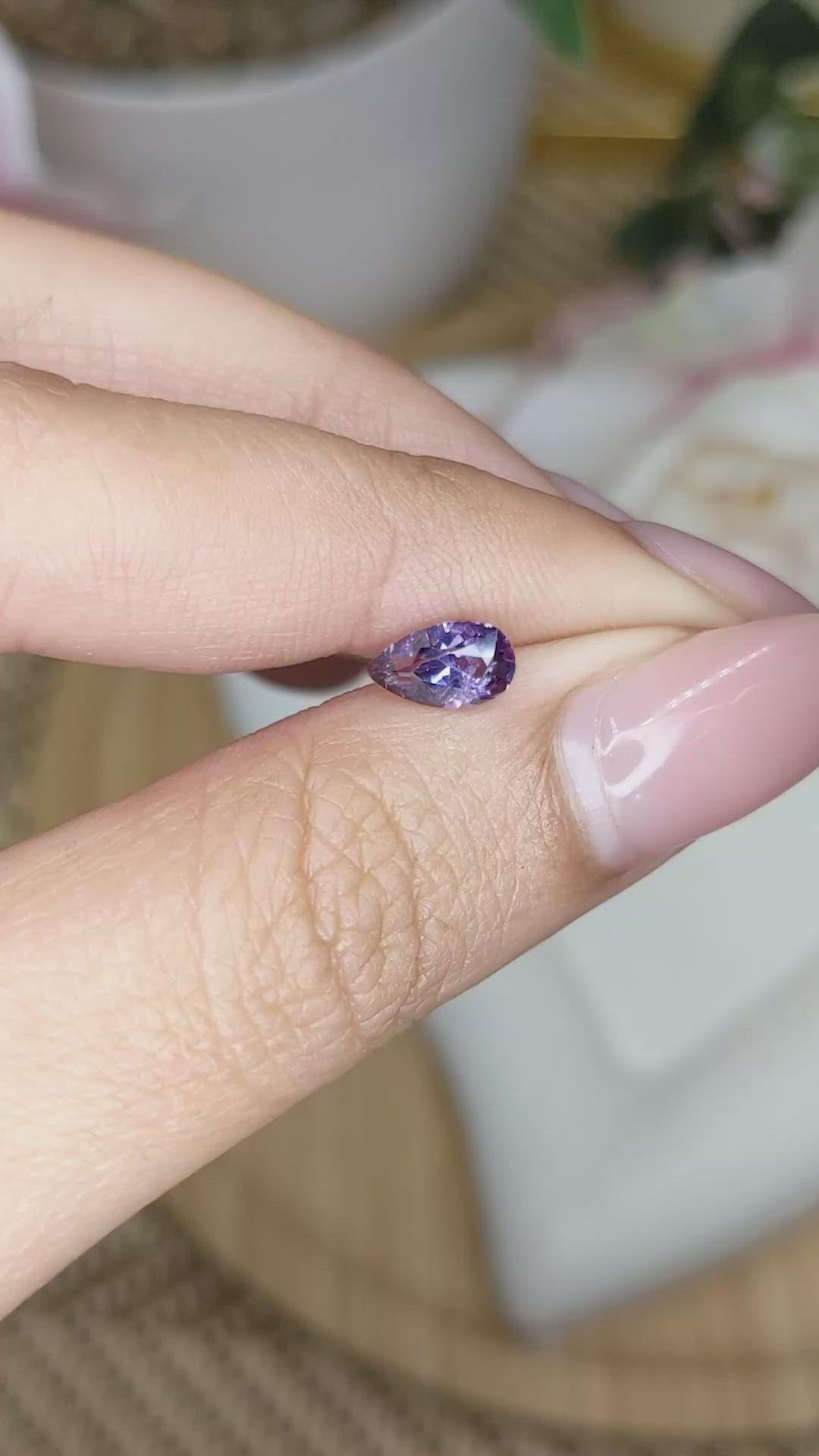 0.77 Ct. Purple Spinel from Ceylon (Sri Lanka) Size Video
