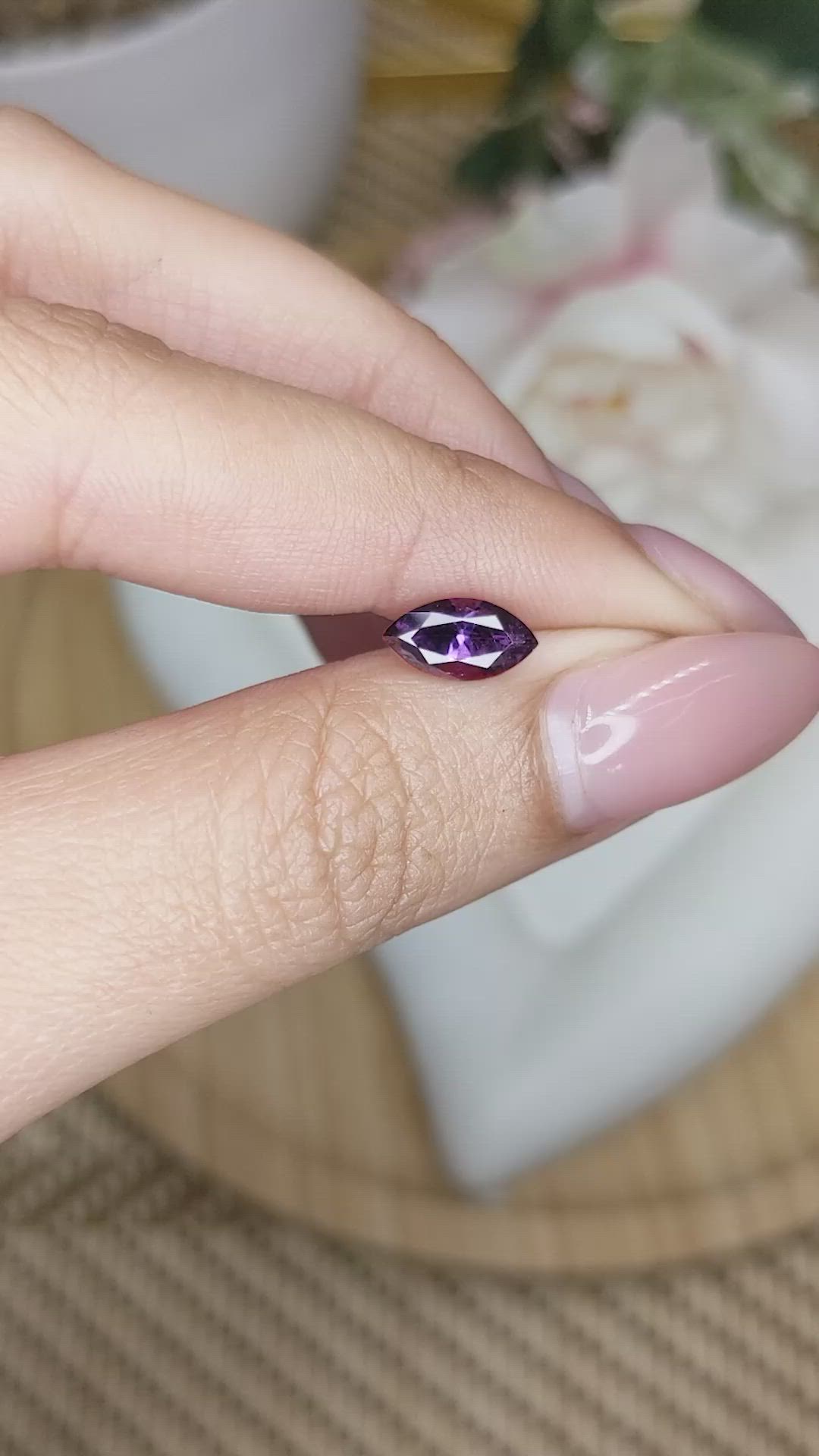 1.07 Ct. Purple Spinel from Ceylon (Sri Lanka) Size Video