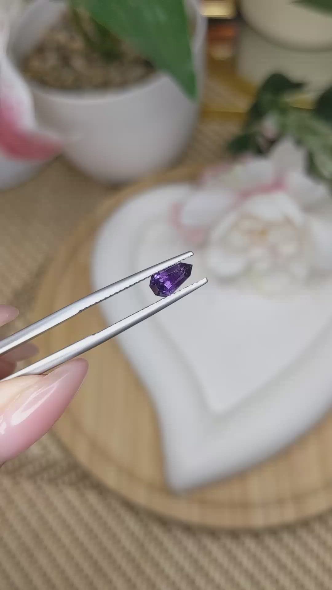 0.82 Ct. Pinkish Purple Spinel from Ceylon (Sri Lanka) Size Video