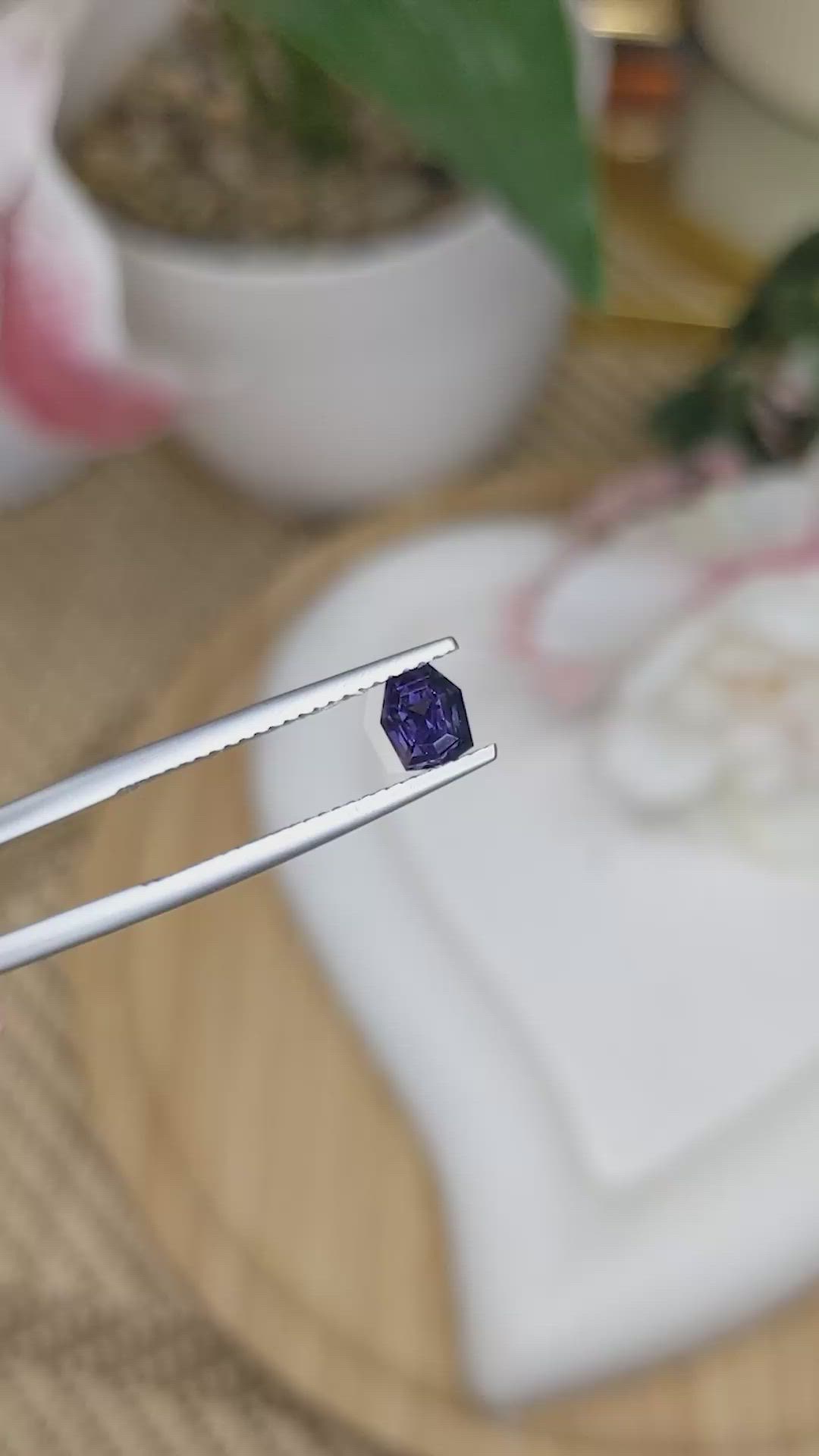 0.71 Ct. Bluish Purple Spinel from Ceylon (Sri Lanka) Size Video