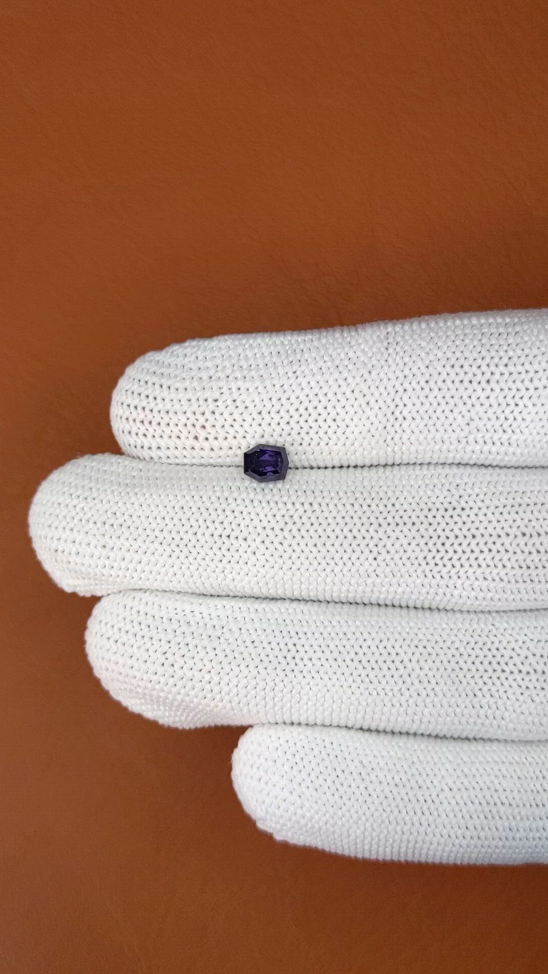 0.71 Ct. Bluish Purple Spinel from Ceylon (Sri Lanka) Size Video
