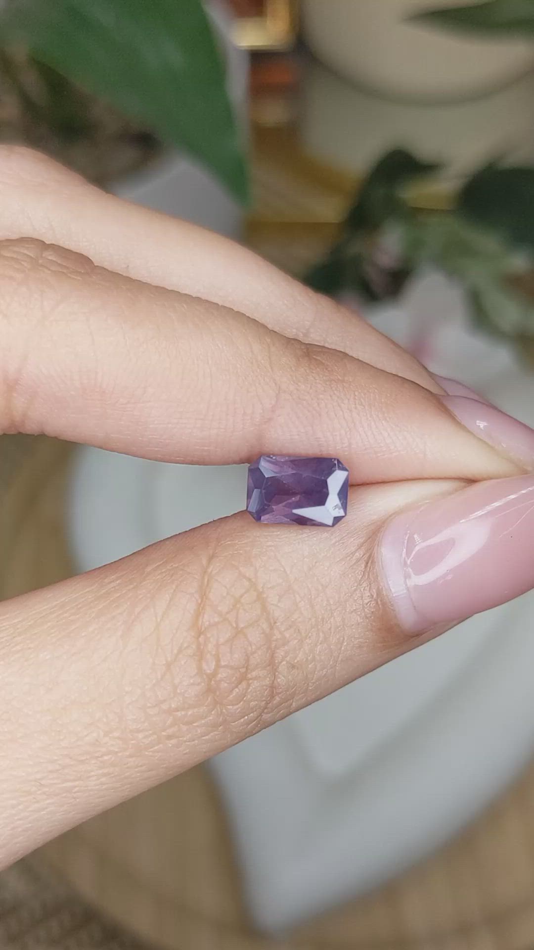 1.53 Ct. Pinkish Purple Spinel from Ceylon (Sri Lanka) Size Video