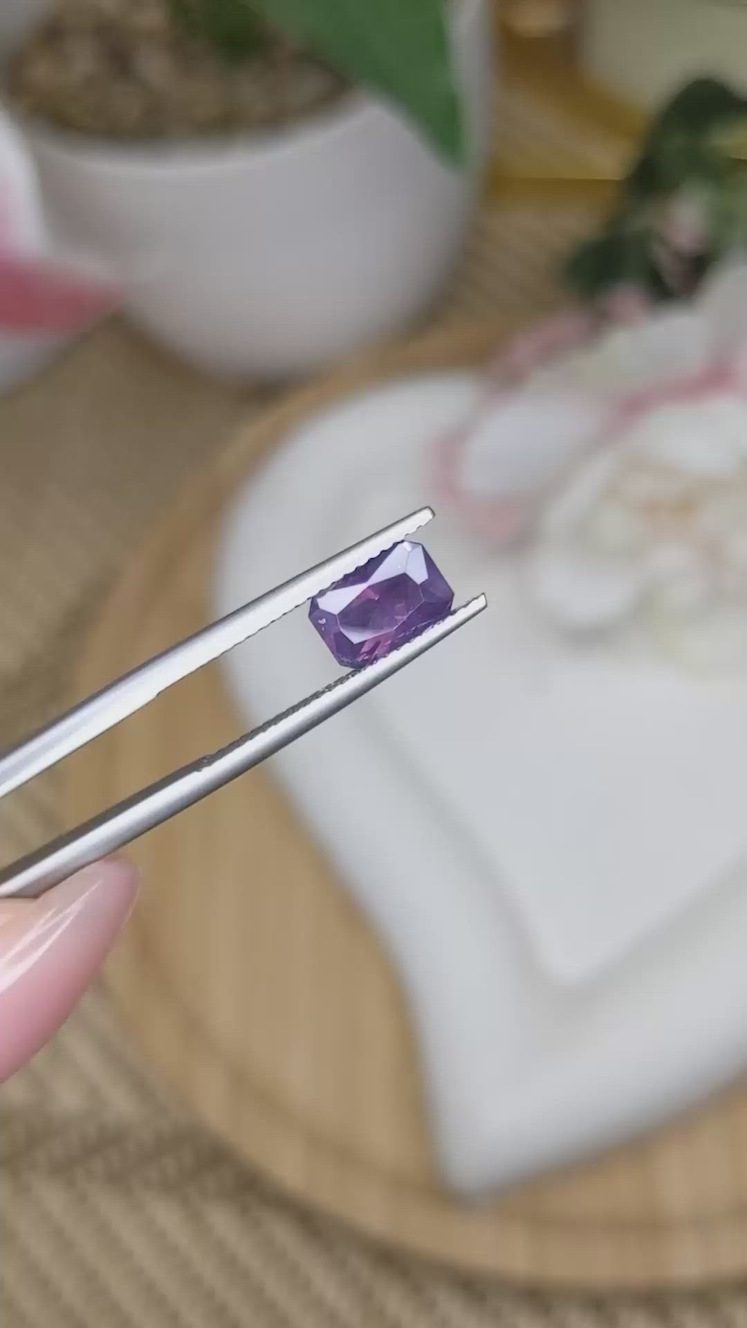 1.53 Ct. Pinkish Purple Spinel from Ceylon (Sri Lanka) Size Video