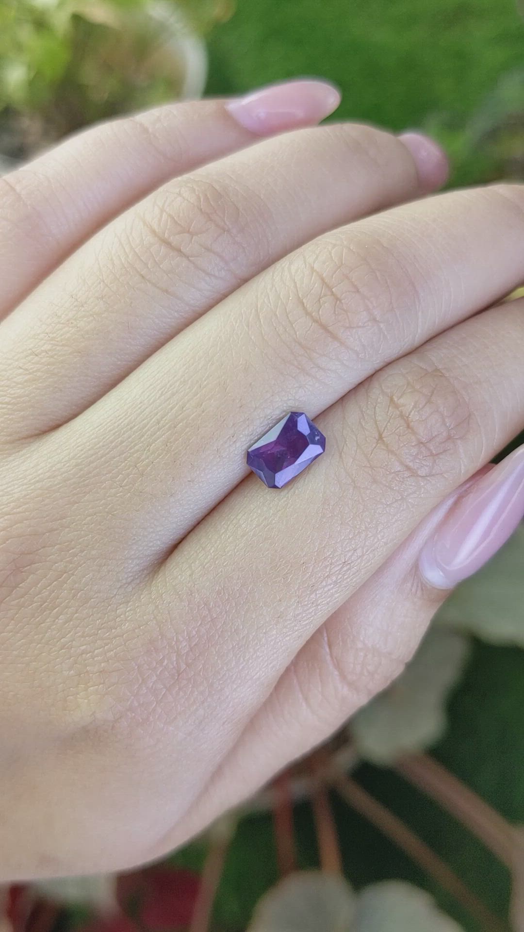 1.53 Ct. Pinkish Purple Spinel from Ceylon (Sri Lanka) Size Video
