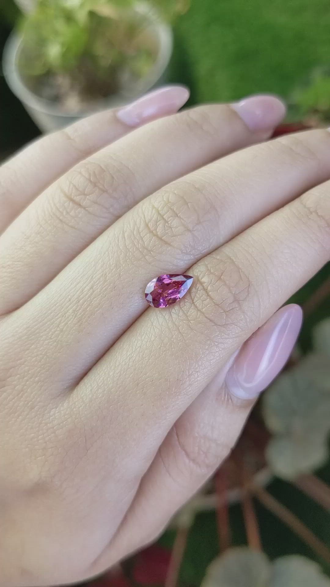 1.10 Ct. Purplish Pink Garnet from Ceylon (Sri Lanka) Size Video