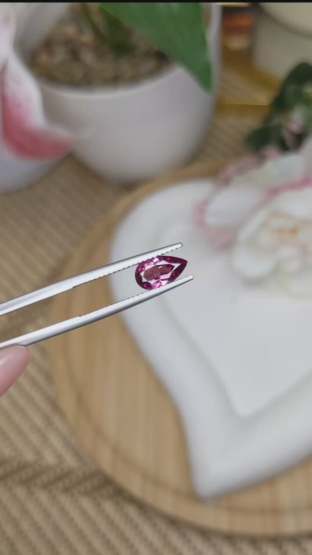 1.10 Ct. Purplish Pink Garnet from Ceylon (Sri Lanka) Size Video