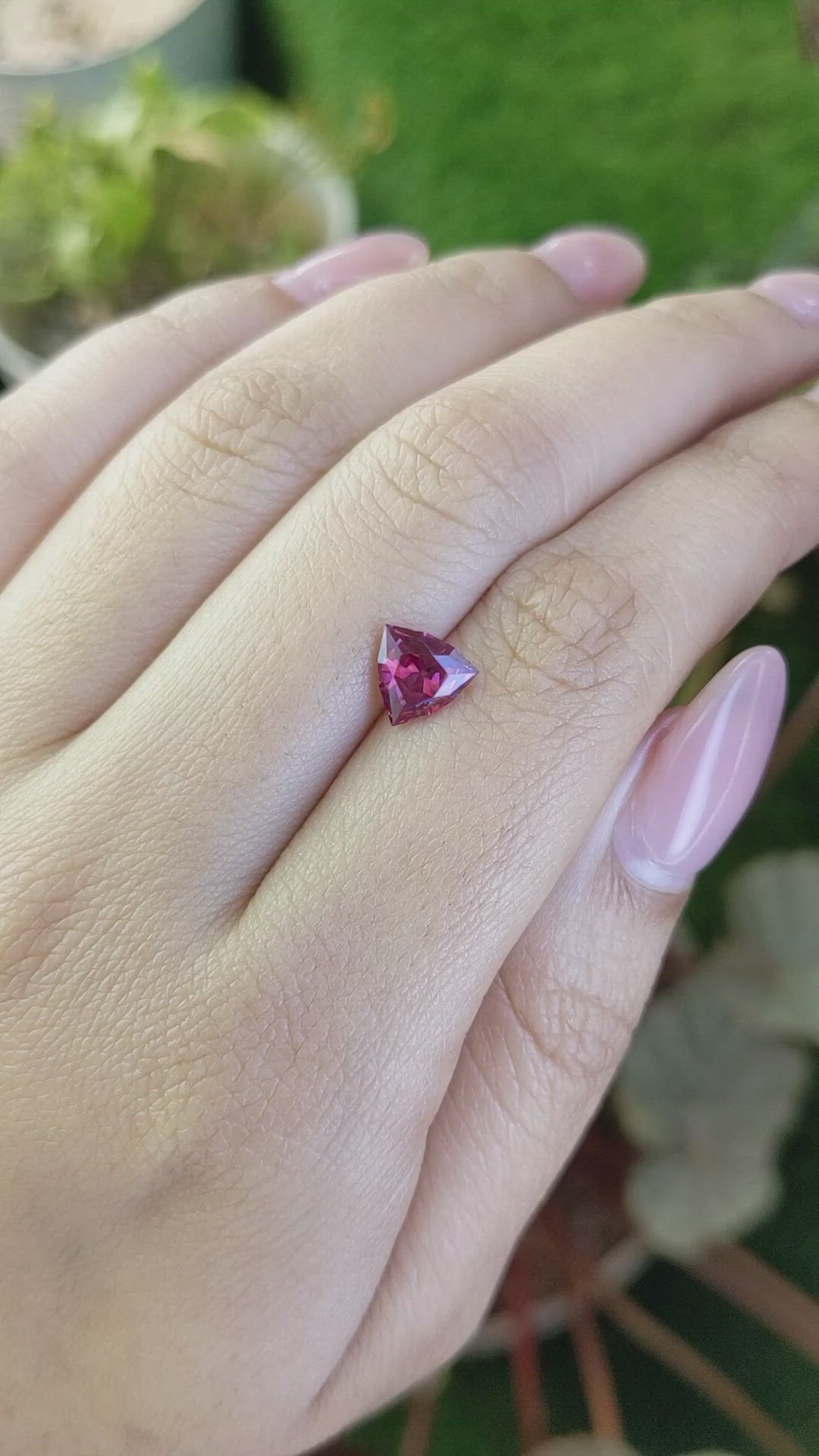 1.31 Ct. Purplish Pink Garnet from Ceylon (Sri Lanka) Size Video