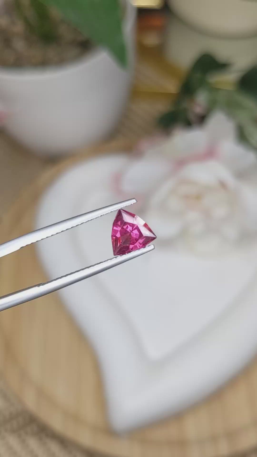 1.31 Ct. Purplish Pink Garnet from Ceylon (Sri Lanka) Size Video