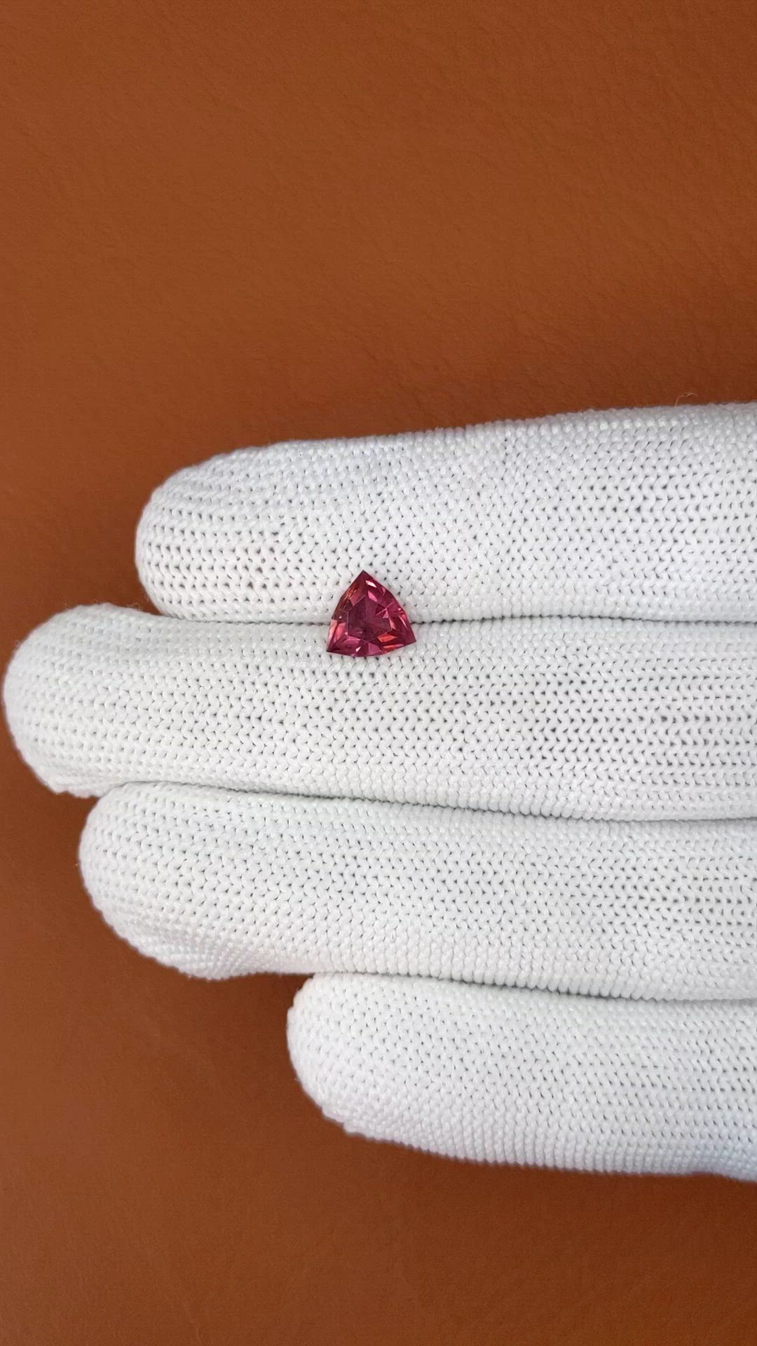 1.31 Ct. Purplish Pink Garnet from Ceylon (Sri Lanka) Size Video