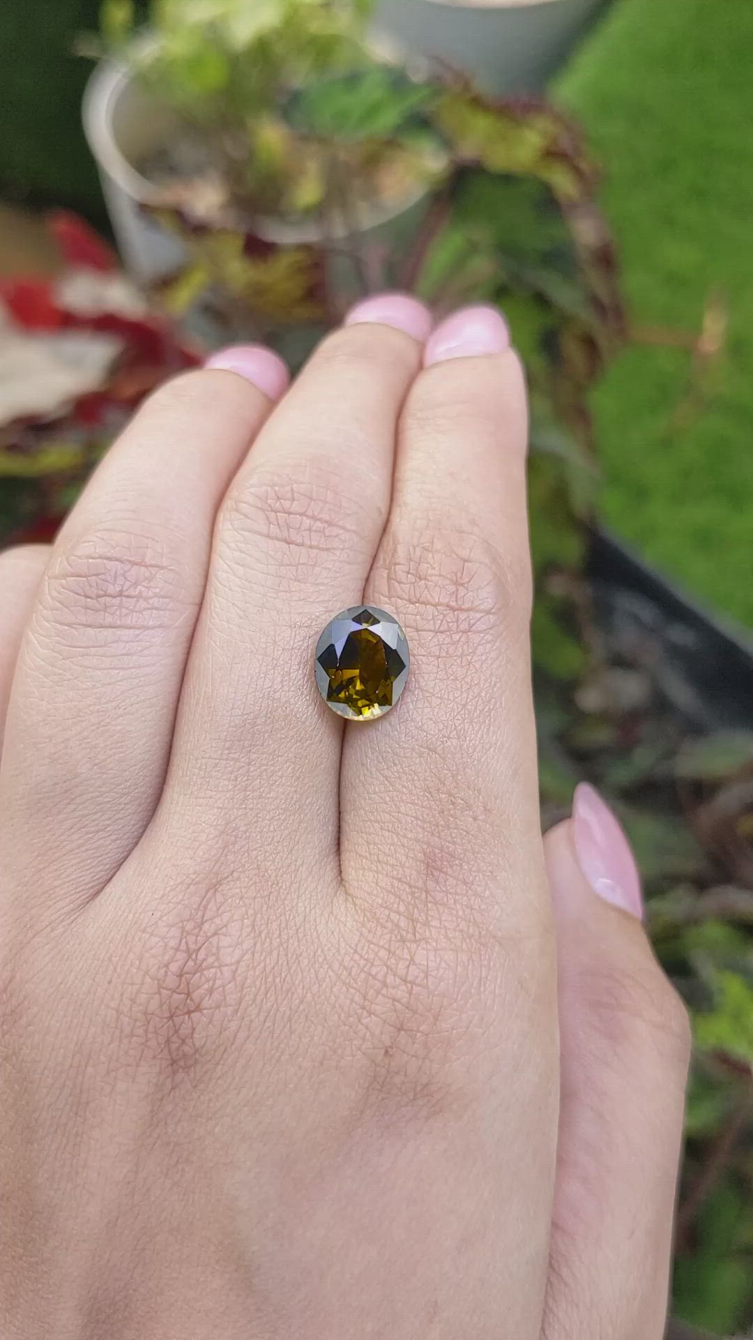 3.27 Ct. Yellowish Brown Tourmaline from Ceylon (Sri Lanka) Size Video