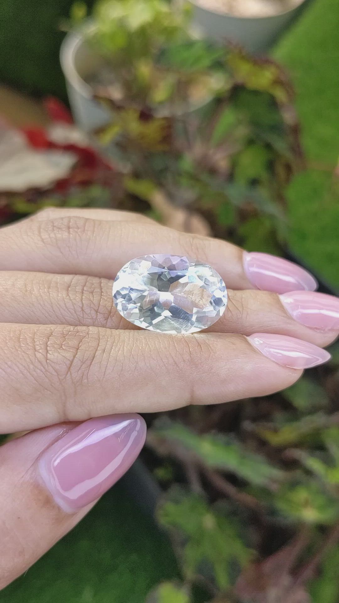 15.63 Ct. White Quartz from Brazil Size Video