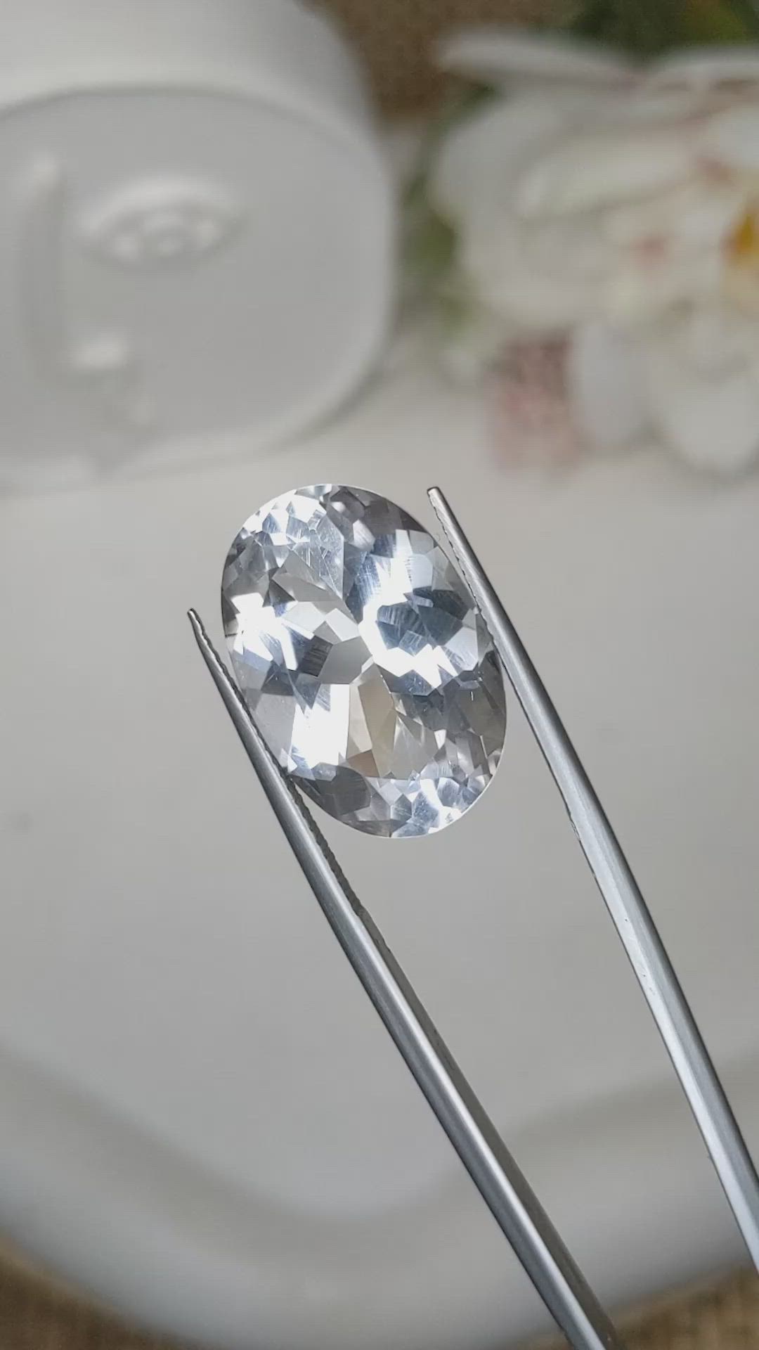 15.63 Ct. White Quartz from Brazil Size Video