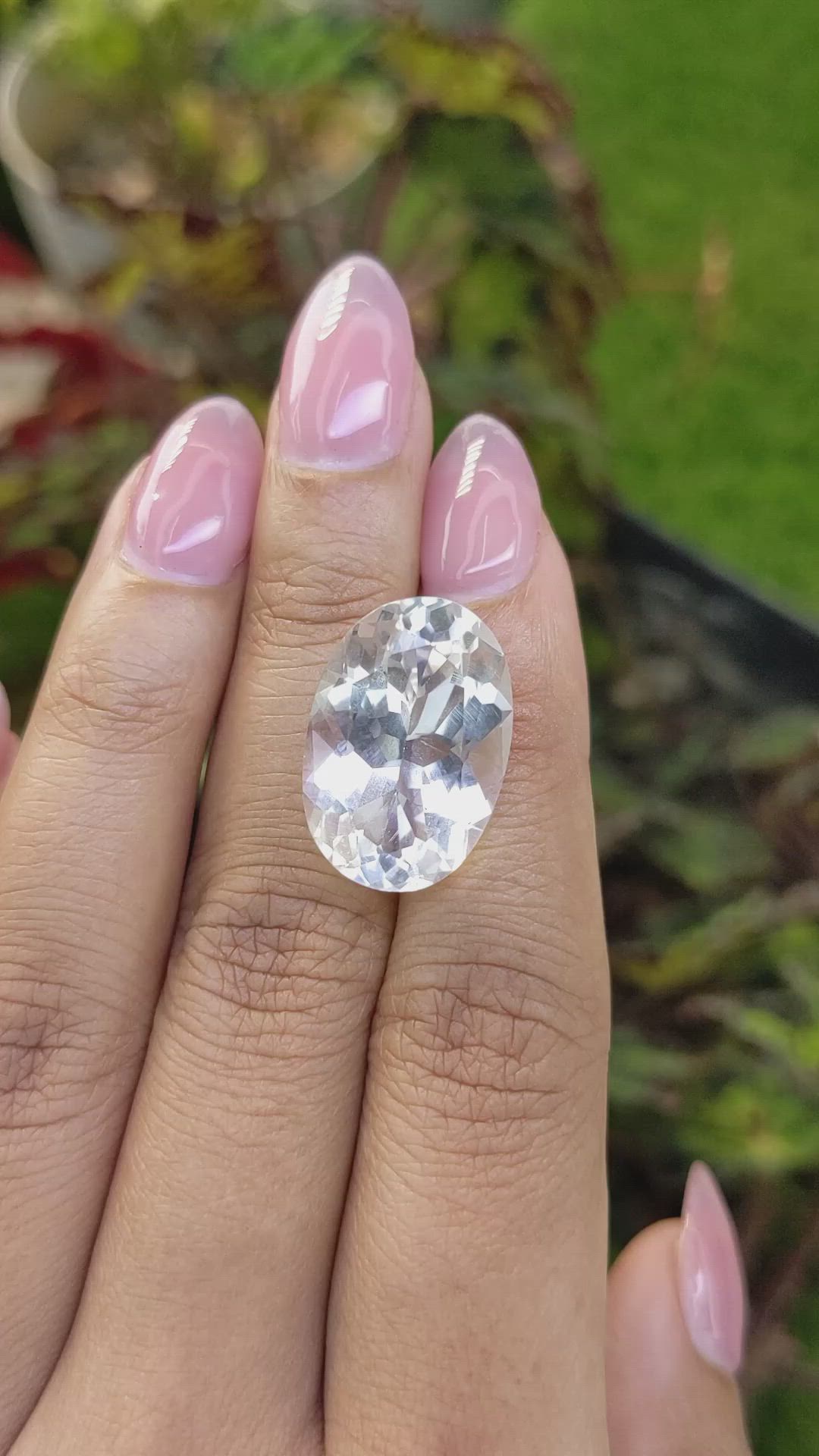 15.63 Ct. White Quartz from Brazil Size Video