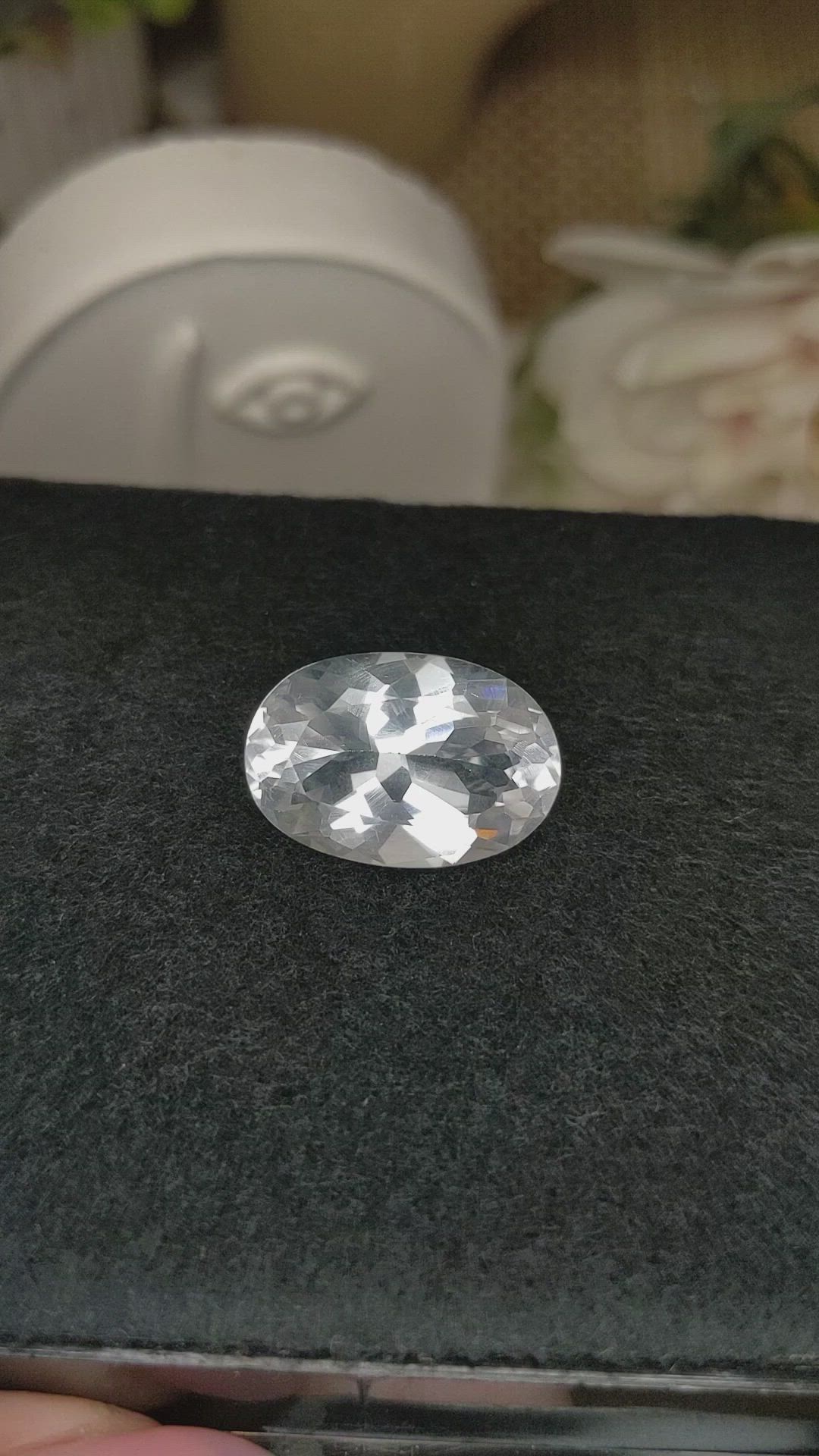 15.63 Ct. White Quartz from Brazil Size Video