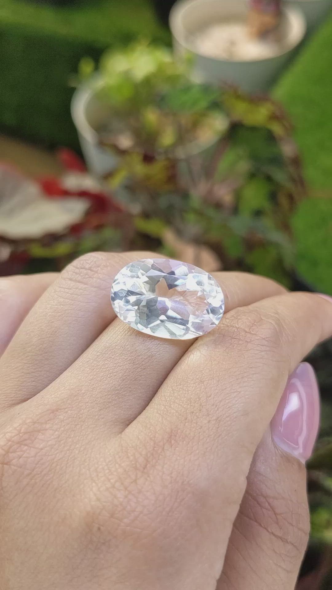 15.63 Ct. White Quartz from Brazil Size Video