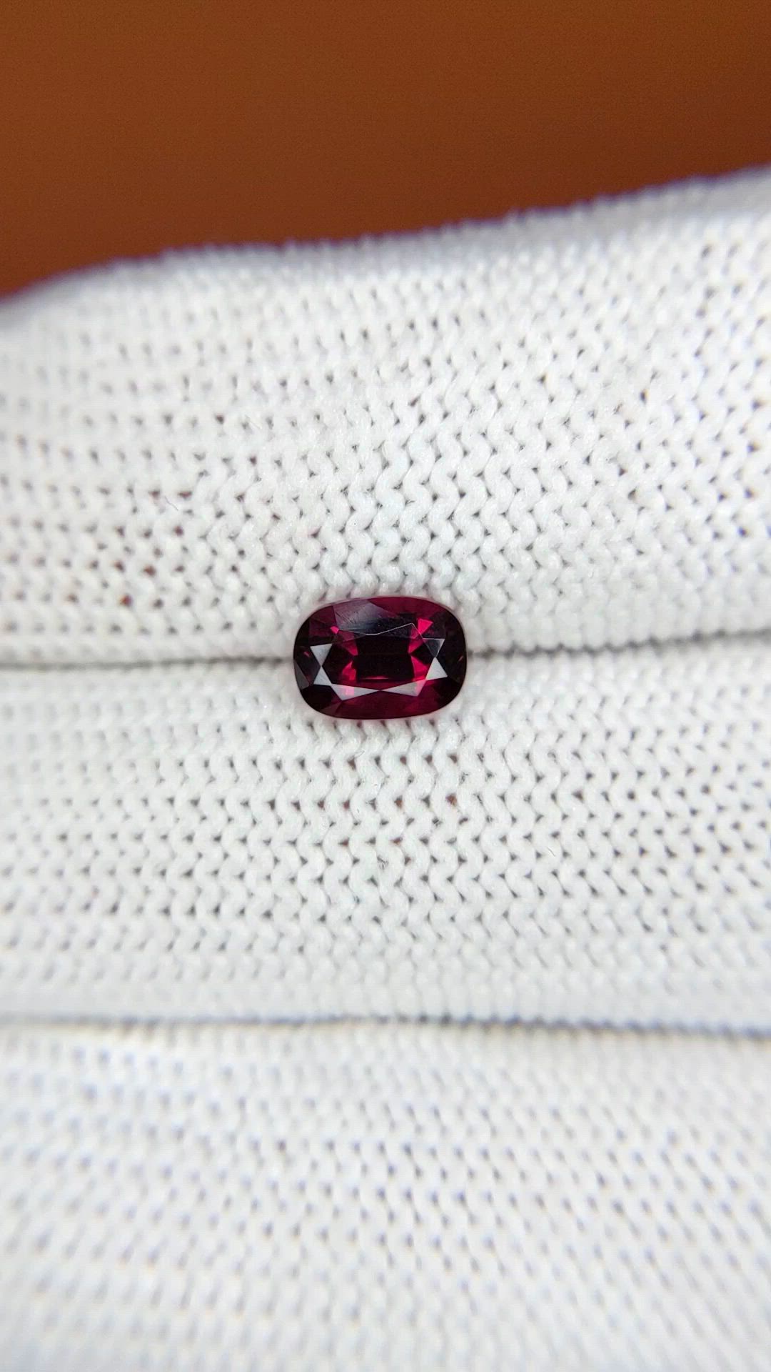 1.20 Ct. Purplish Red Spinel from Ceylon (Sri Lanka) Size Video