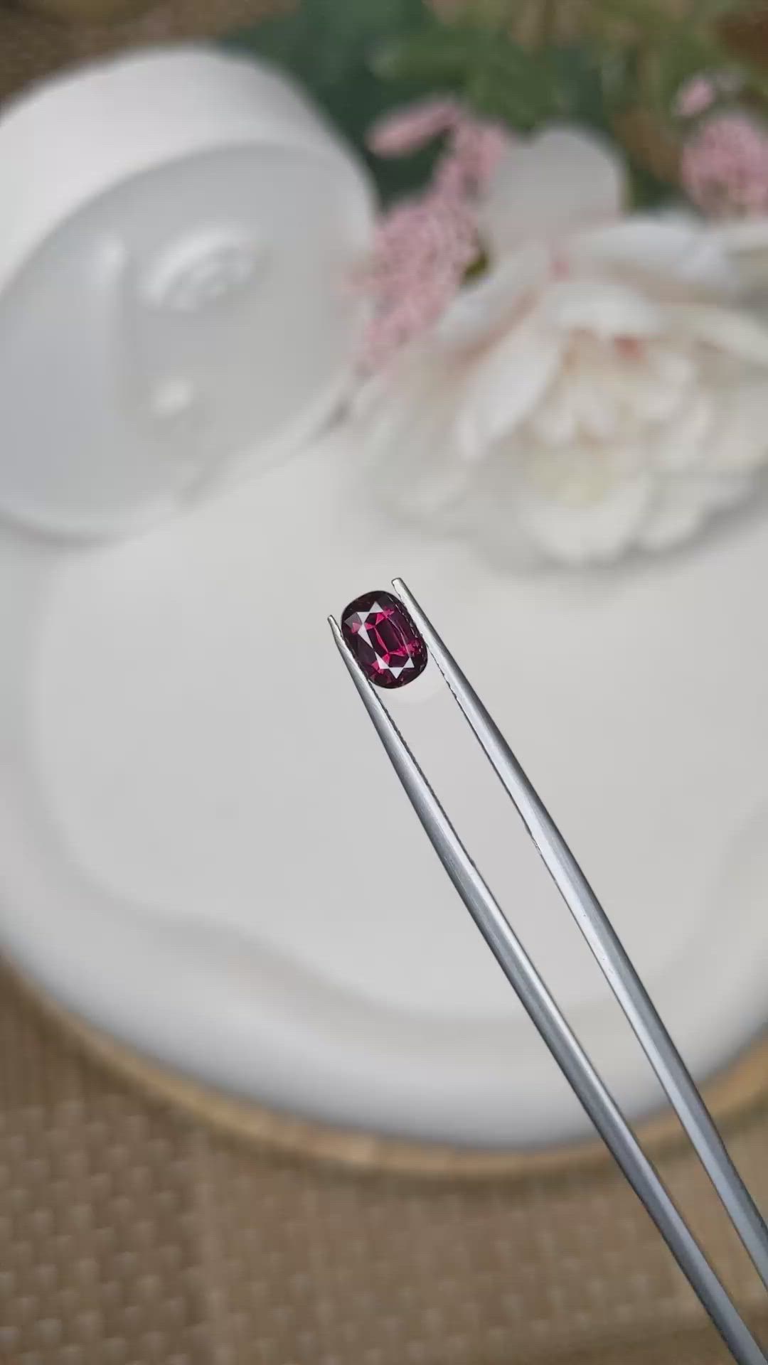 1.20 Ct. Purplish Red Spinel from Ceylon (Sri Lanka) Size Video