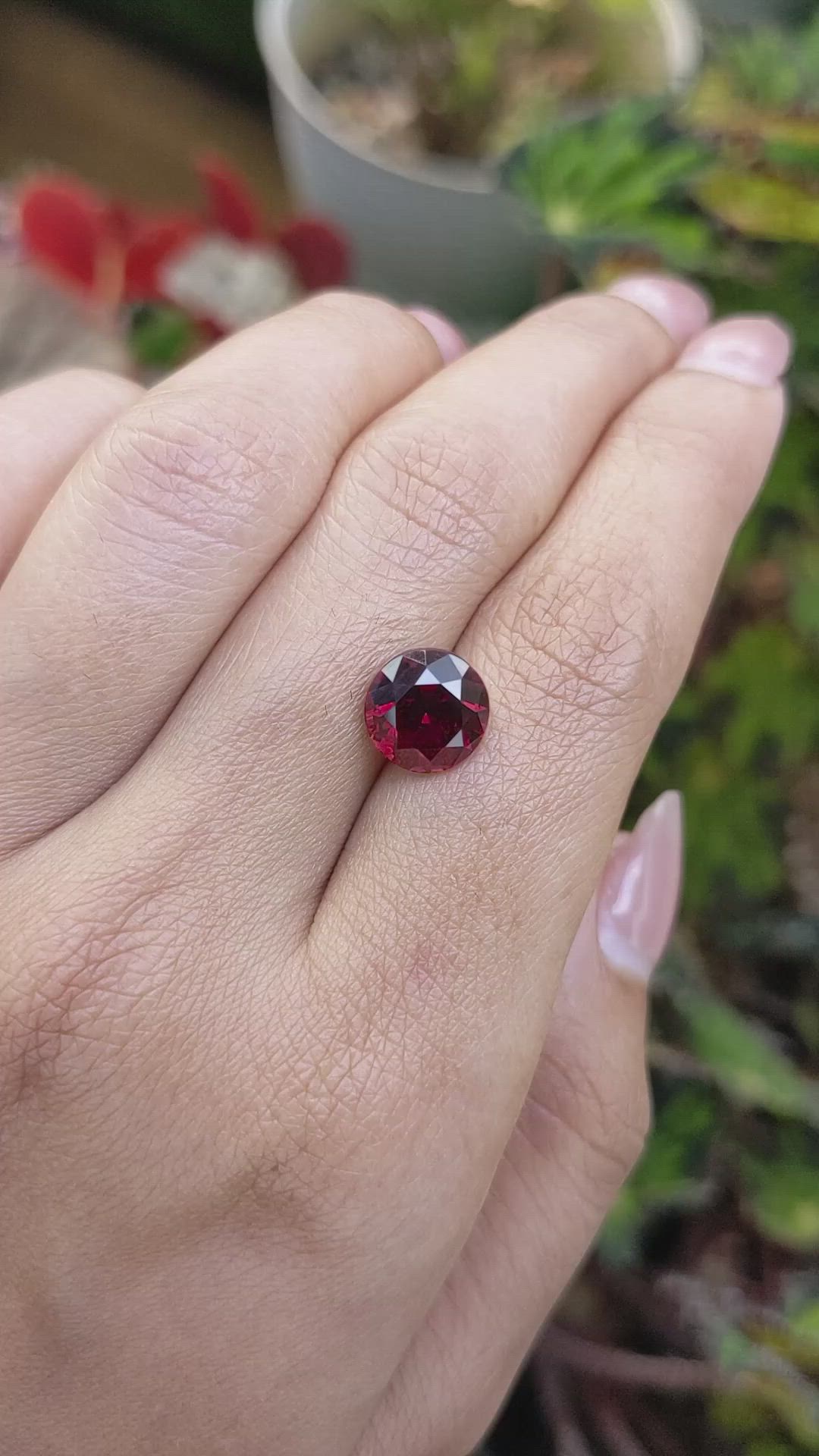 4.67 Ct. Red Garnet from Ceylon (Sri Lanka) Size Video