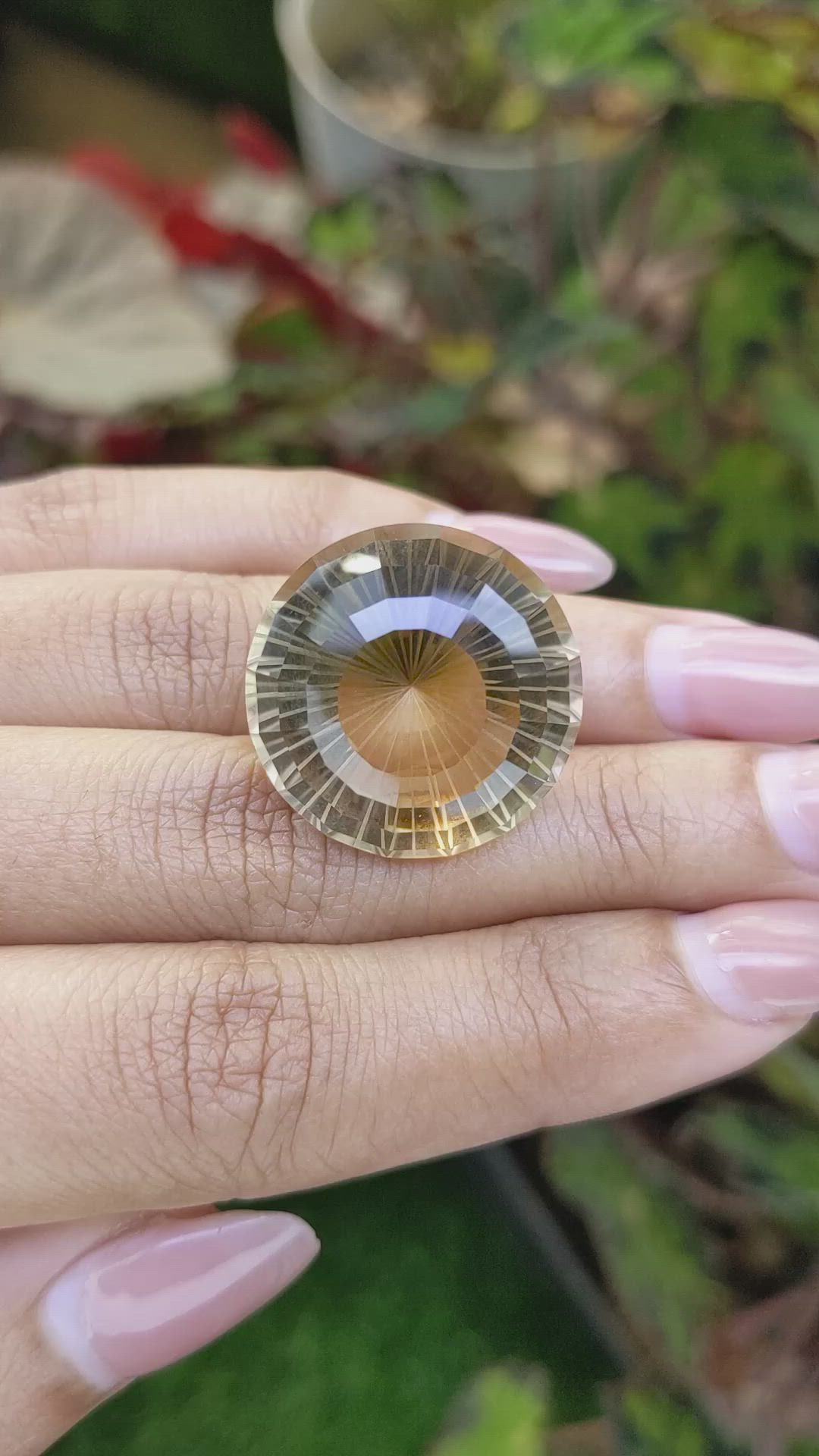 41.64 Ct. Yellowish Brown Smoky Quartz from Brazil Size Video