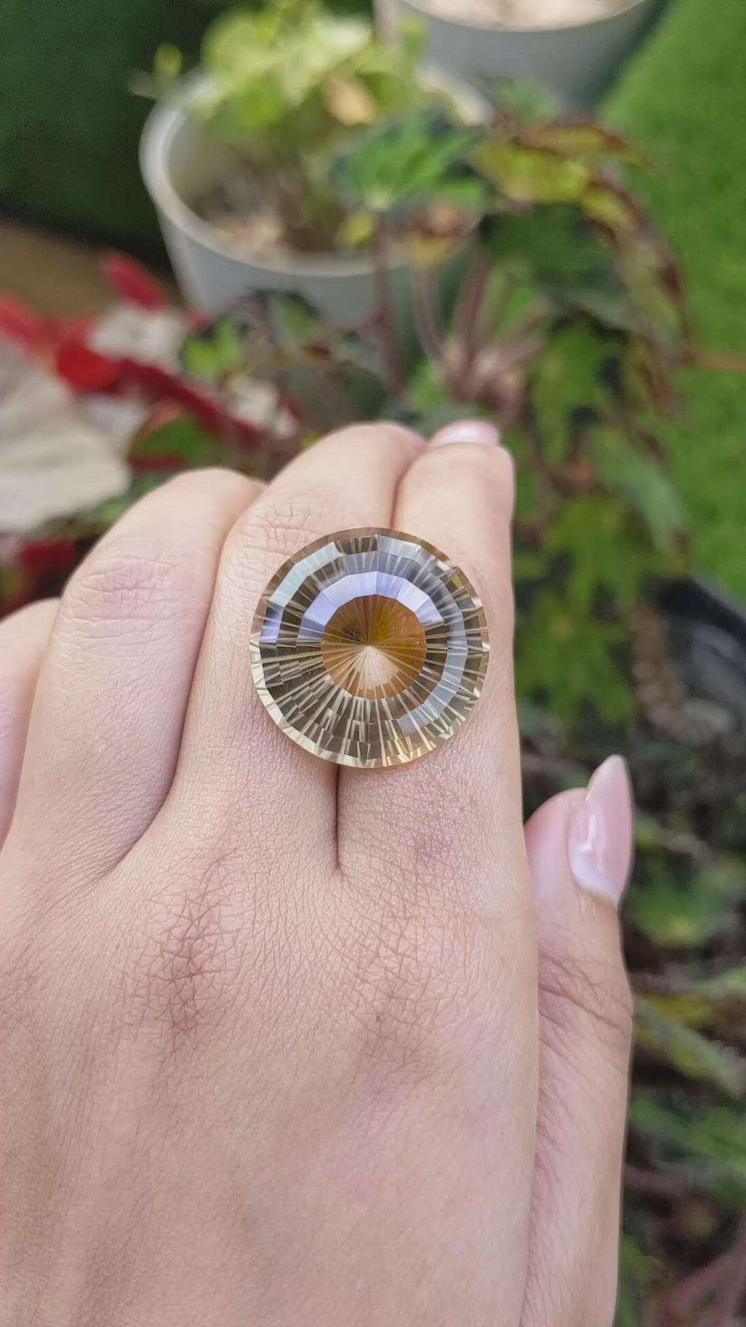 41.64 Ct. Yellowish Brown Smoky Quartz from Brazil Size Video