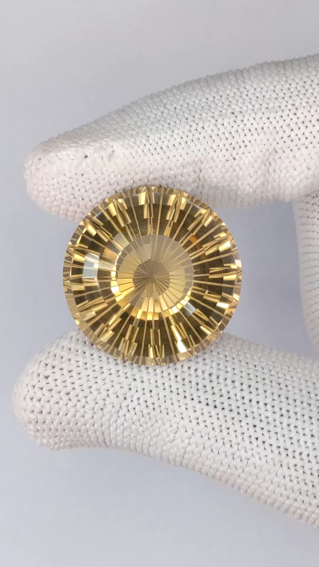 41.64 Ct. Yellowish Brown Smoky Quartz from Brazil Size Video
