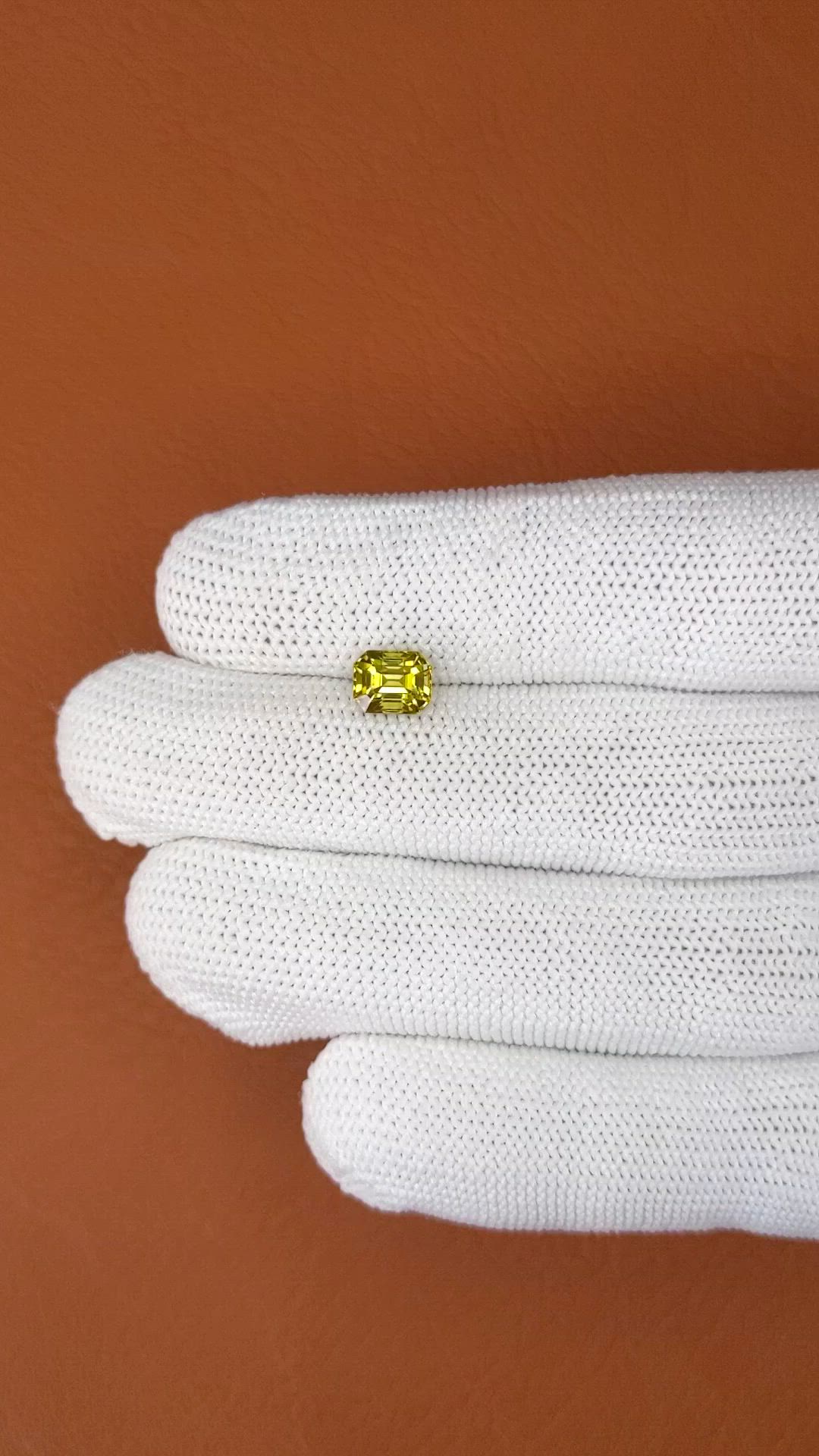 1.42 Ct. Greenish Yellow Tourmaline from Ceylon (Sri Lanka) Size Video