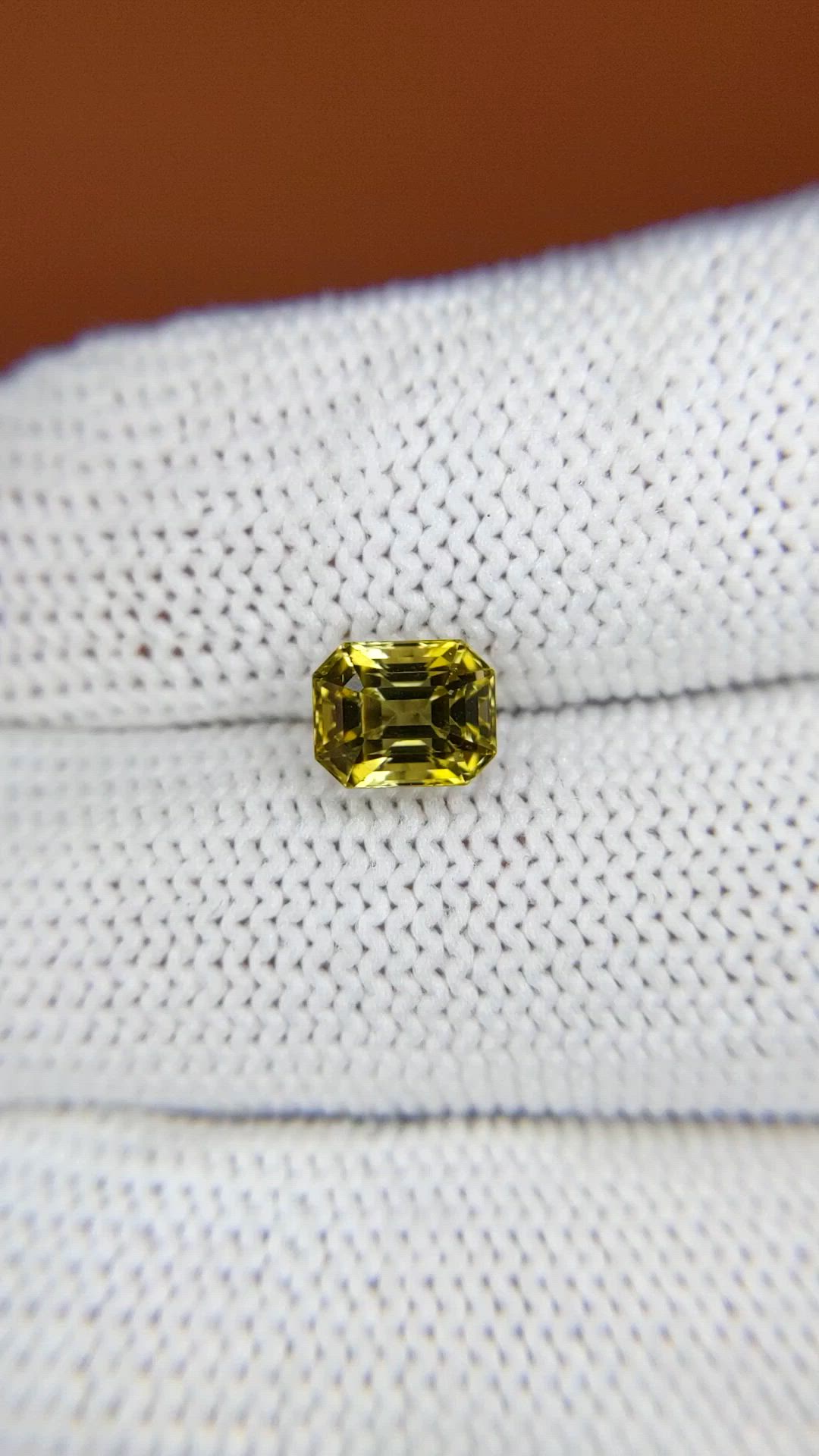 1.42 Ct. Greenish Yellow Tourmaline from Ceylon (Sri Lanka) Size Video