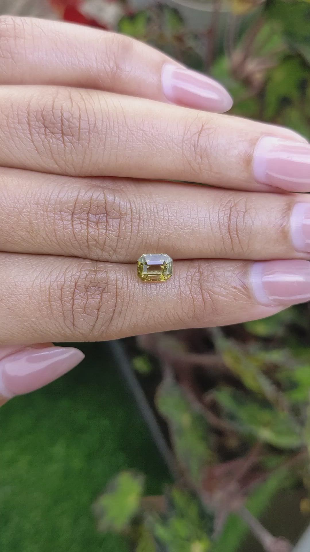 1.42 Ct. Greenish Yellow Tourmaline from Ceylon (Sri Lanka) Size Video