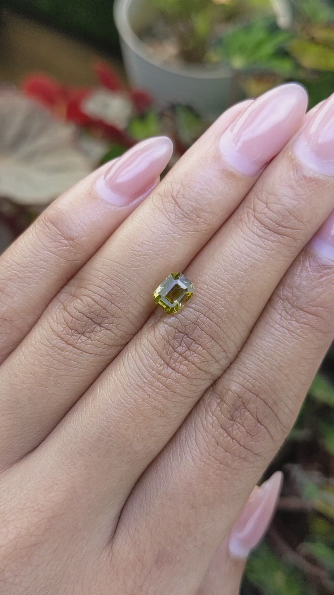 1.42 Ct. Greenish Yellow Tourmaline from Ceylon (Sri Lanka) Size Video