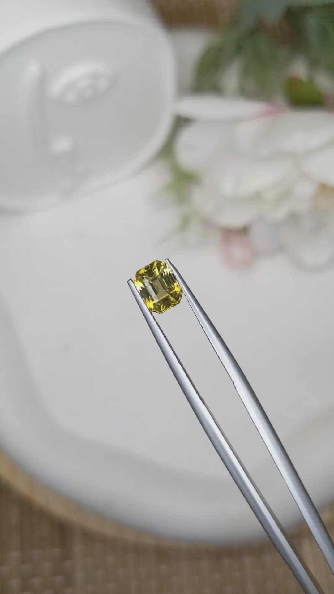 1.42 Ct. Greenish Yellow Tourmaline from Ceylon (Sri Lanka) Size Video