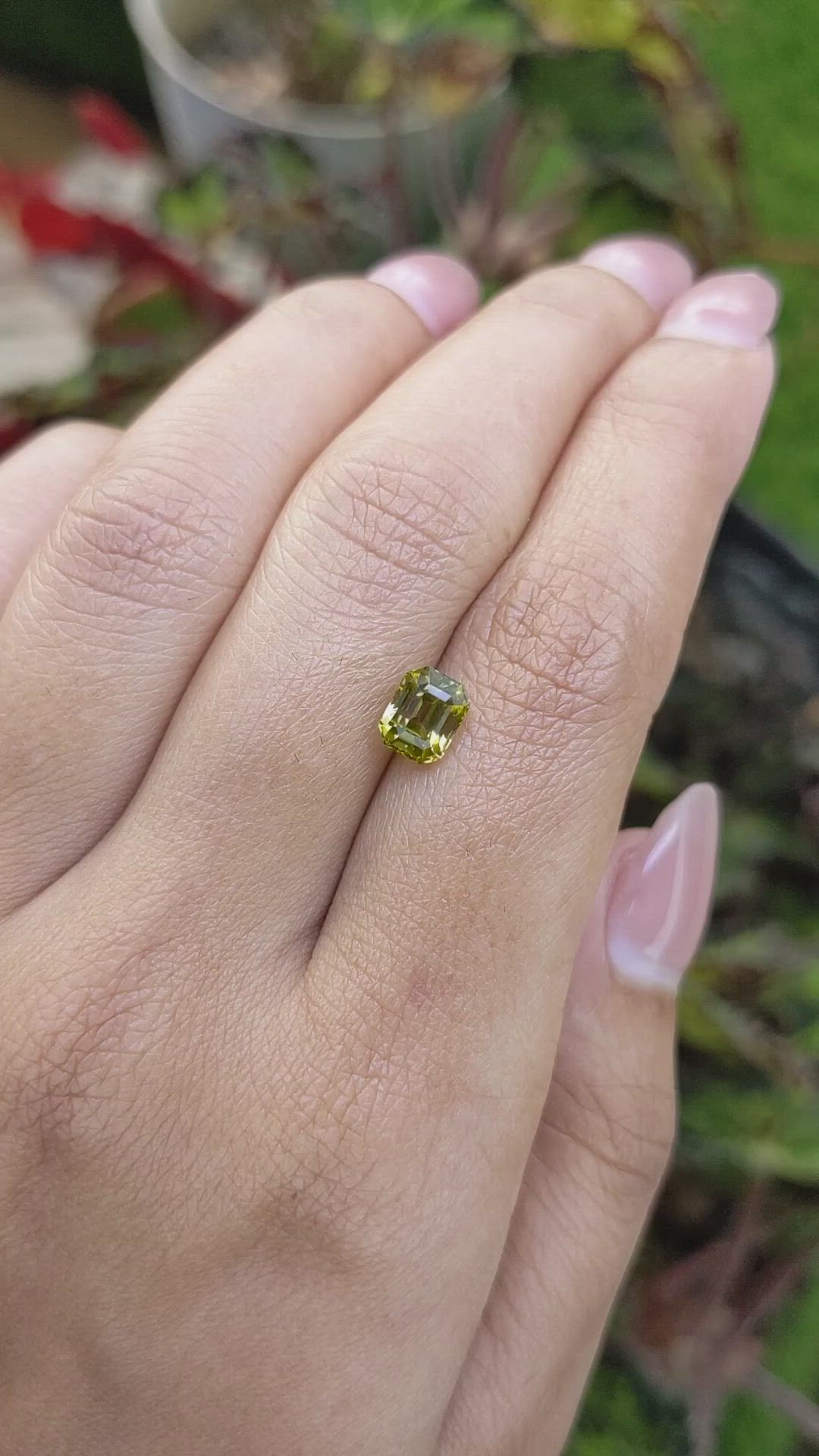 1.42 Ct. Greenish Yellow Tourmaline from Ceylon (Sri Lanka) Size Video