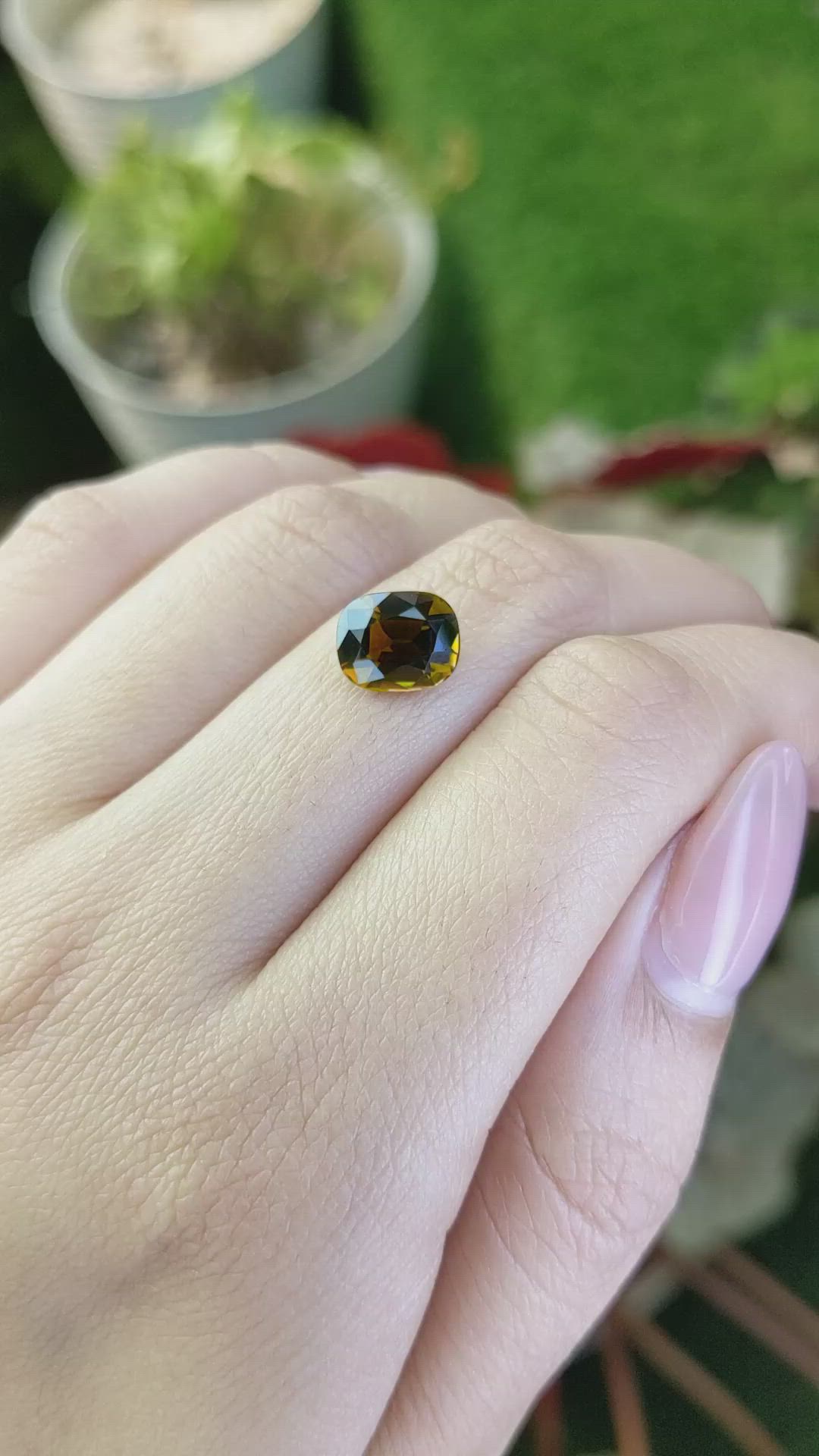 2.77 Ct. Yellowish Brown Tourmaline from Ceylon (Sri Lanka) Size Video