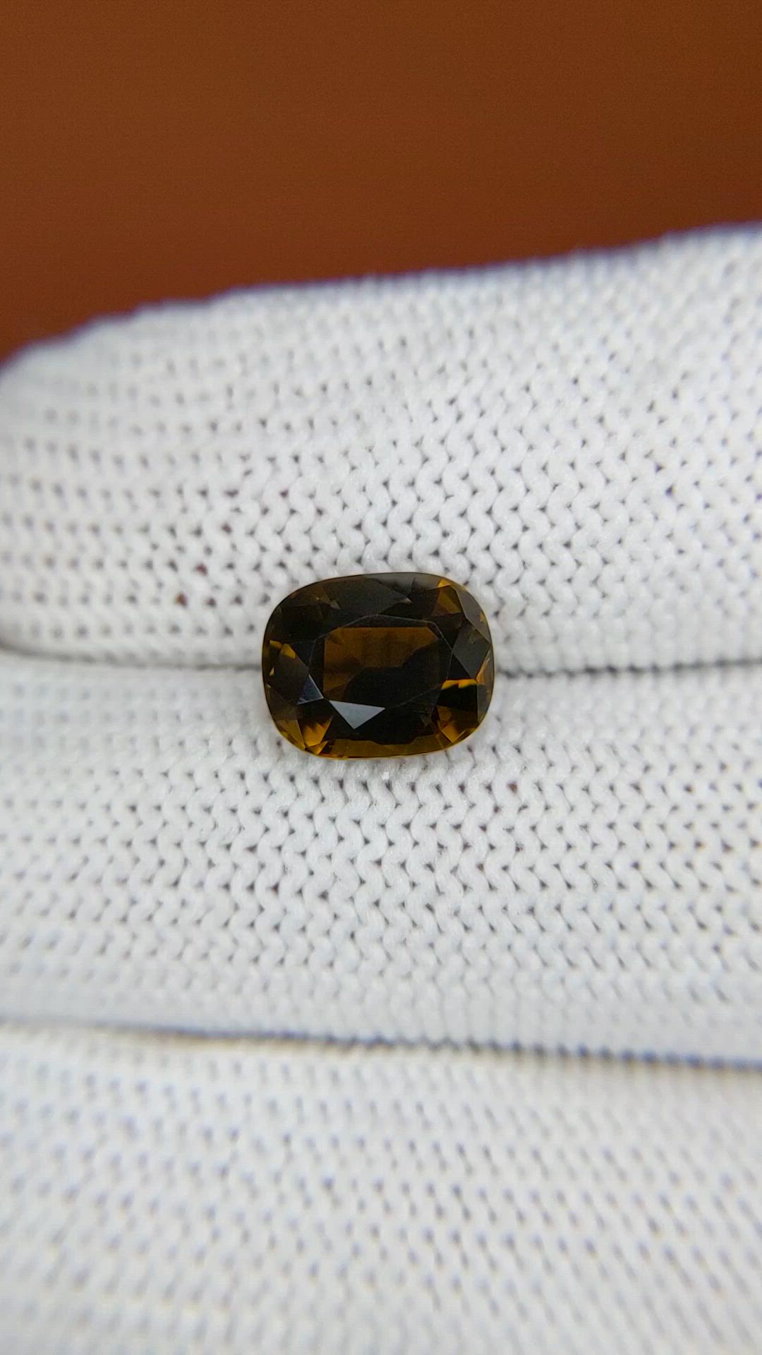 2.77 Ct. Yellowish Brown Tourmaline from Ceylon (Sri Lanka) Size Video