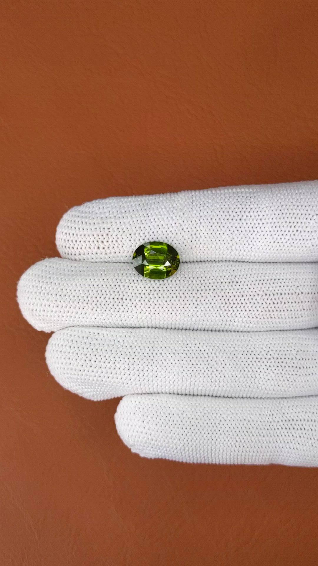 3.06 Ct. Yellowish Green Tourmaline from Ceylon (Sri Lanka) Size Video