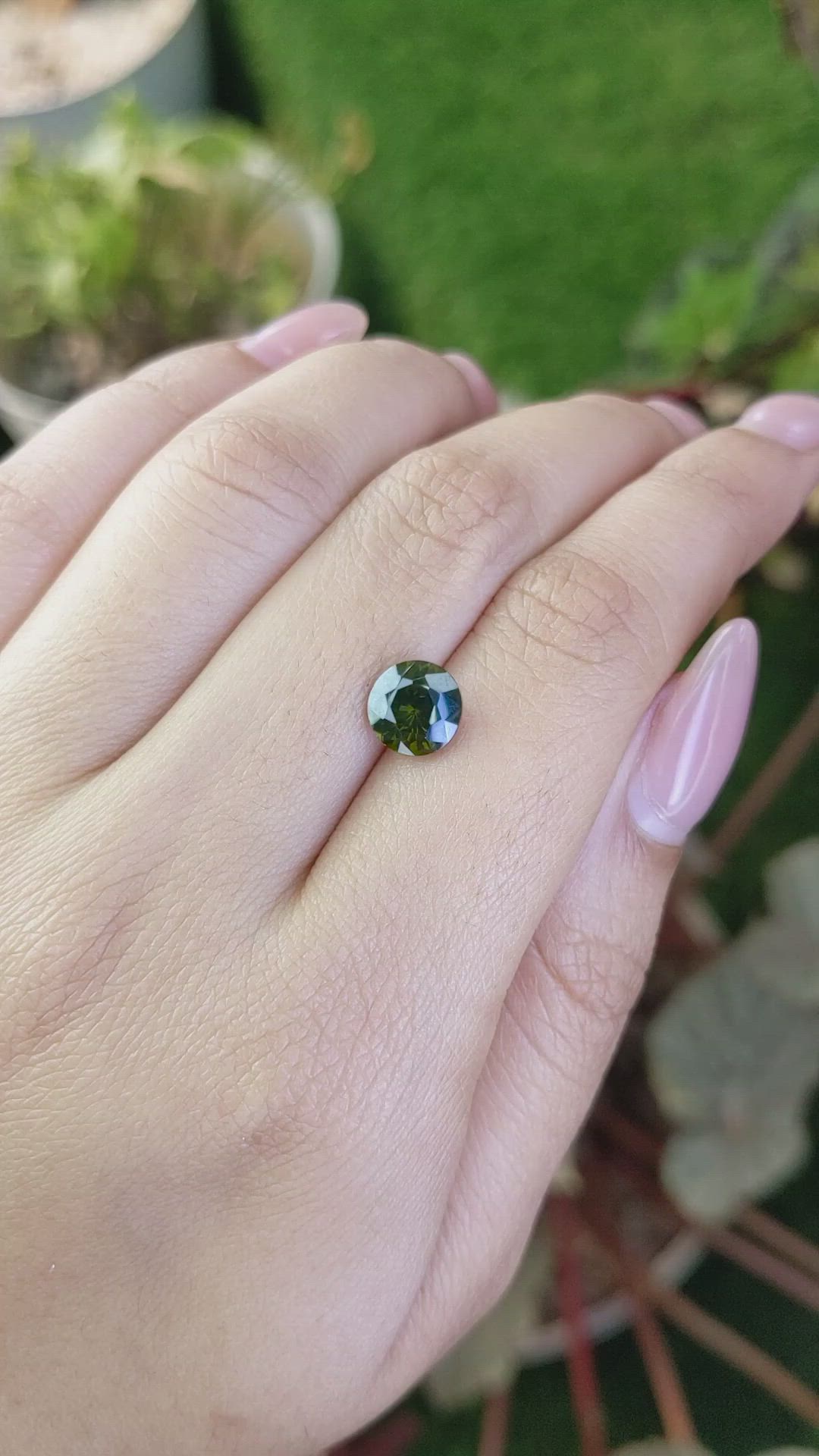 2.41 Ct. Green Zircon from Ceylon (Sri Lanka) Size Video
