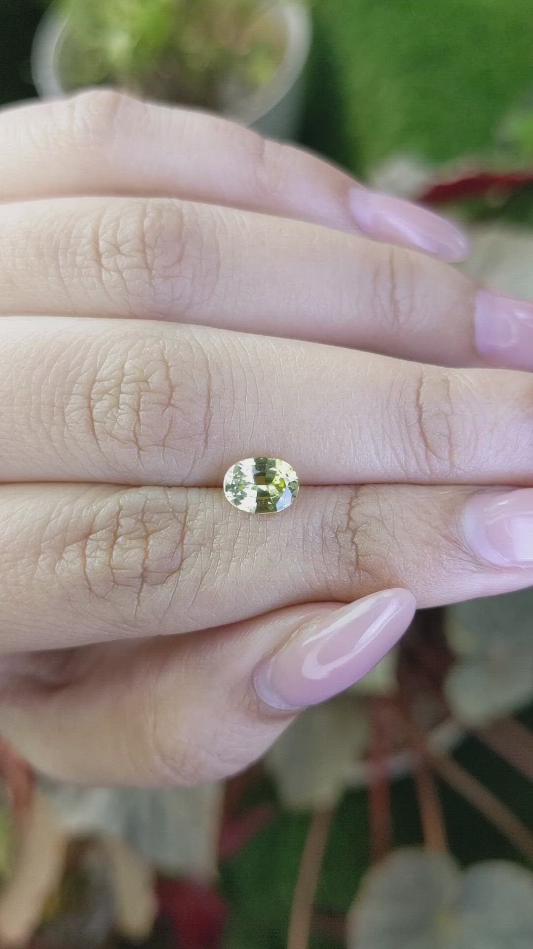 1.20 Ct. Greenish Yellow Chrysoberyl from Ceylon (Sri Lanka) Size Video
