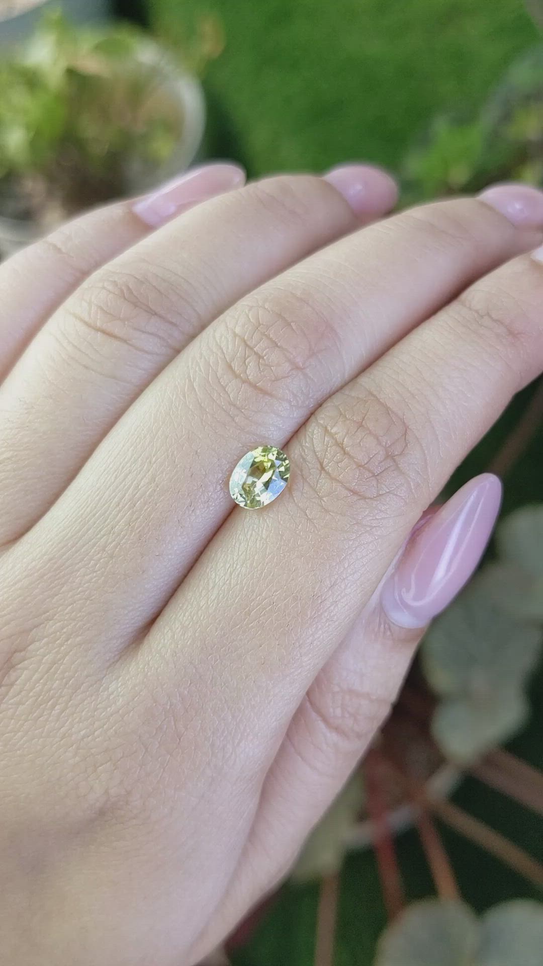 1.20 Ct. Greenish Yellow Chrysoberyl from Ceylon (Sri Lanka) Size Video