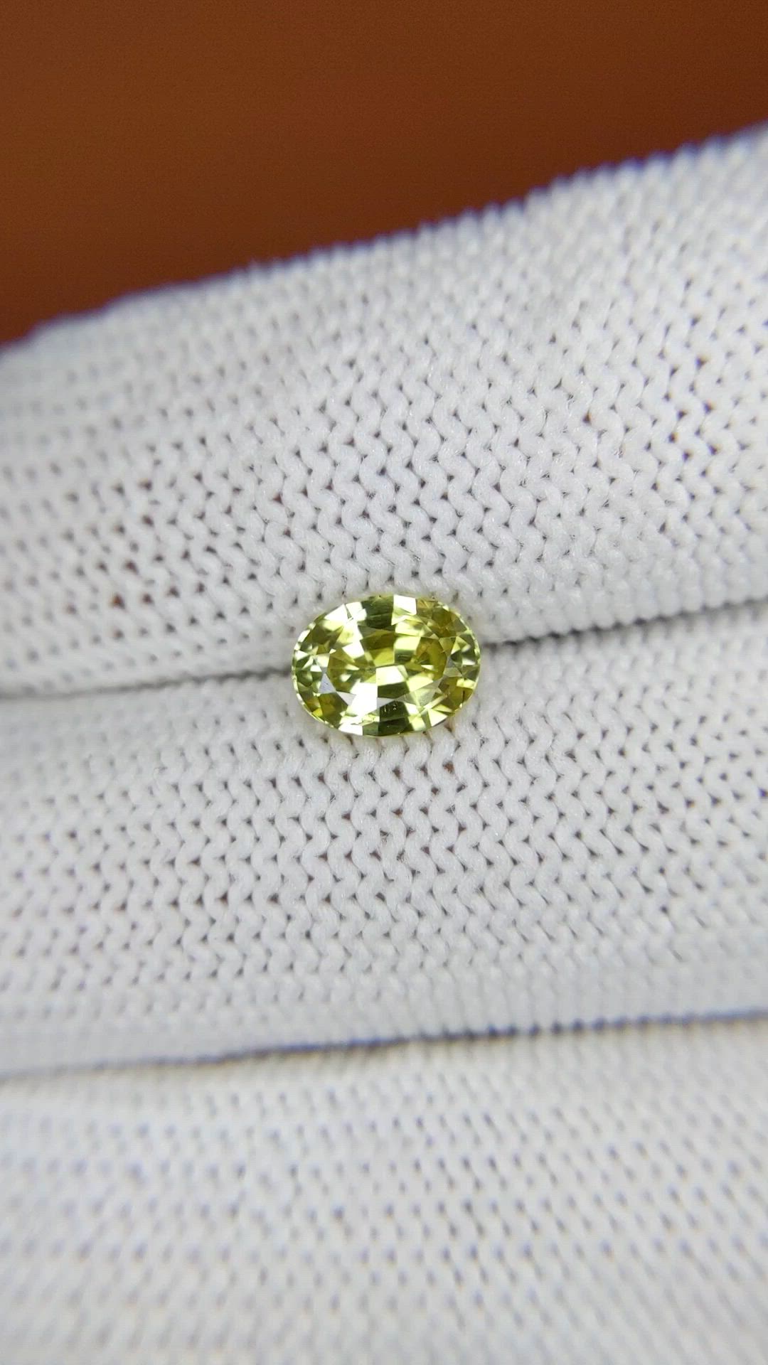 1.20 Ct. Greenish Yellow Chrysoberyl from Ceylon (Sri Lanka) Size Video