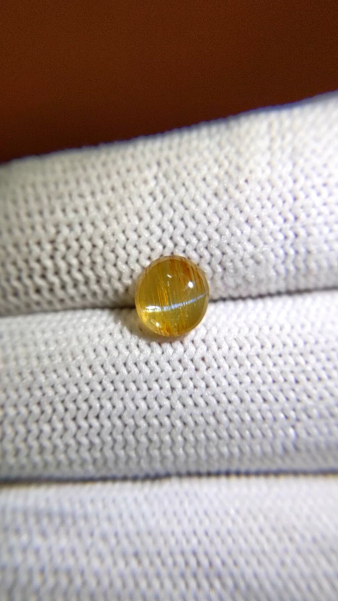 1.53 Ct. Yellowish Brown Cabochon Chrysoberyl from Ceylon (Sri Lanka) Size Video