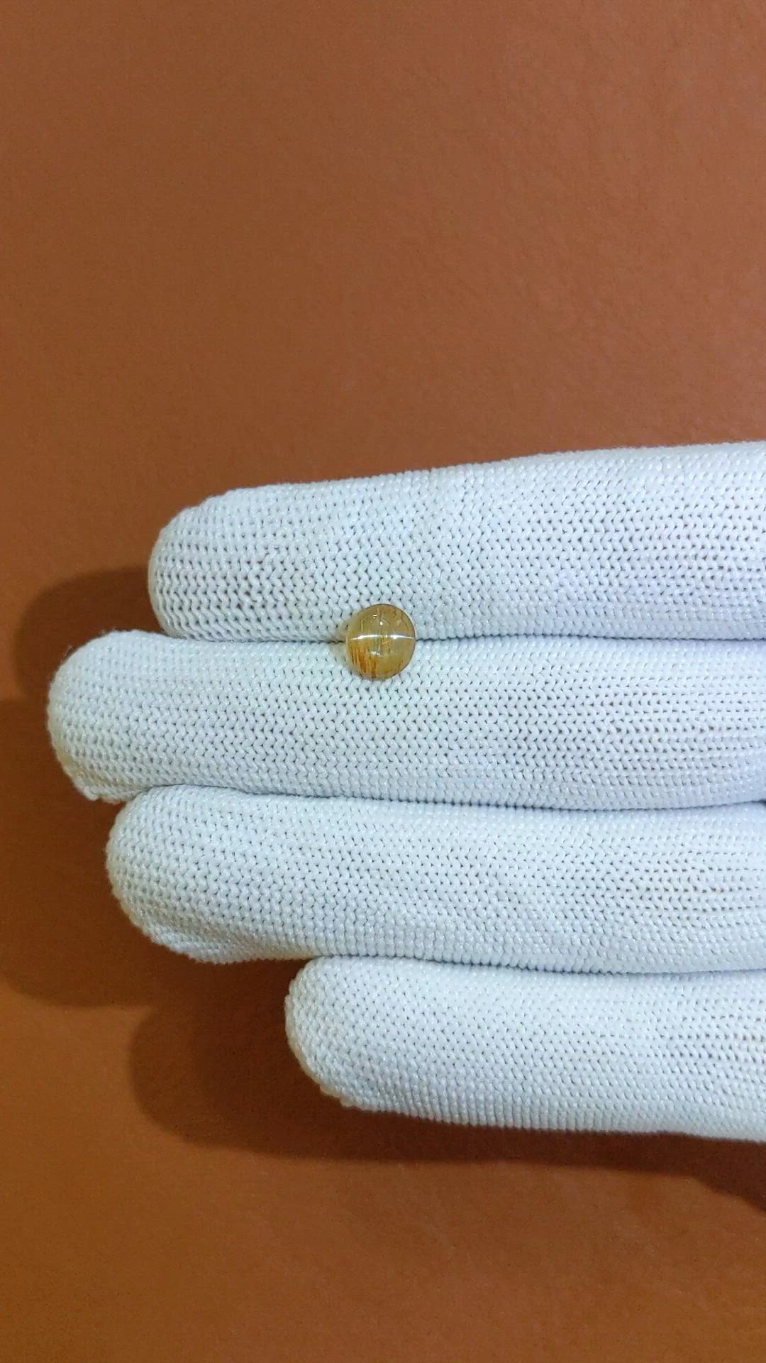 1.53 Ct. Yellowish Brown Cabochon Chrysoberyl from Ceylon (Sri Lanka) Size Video