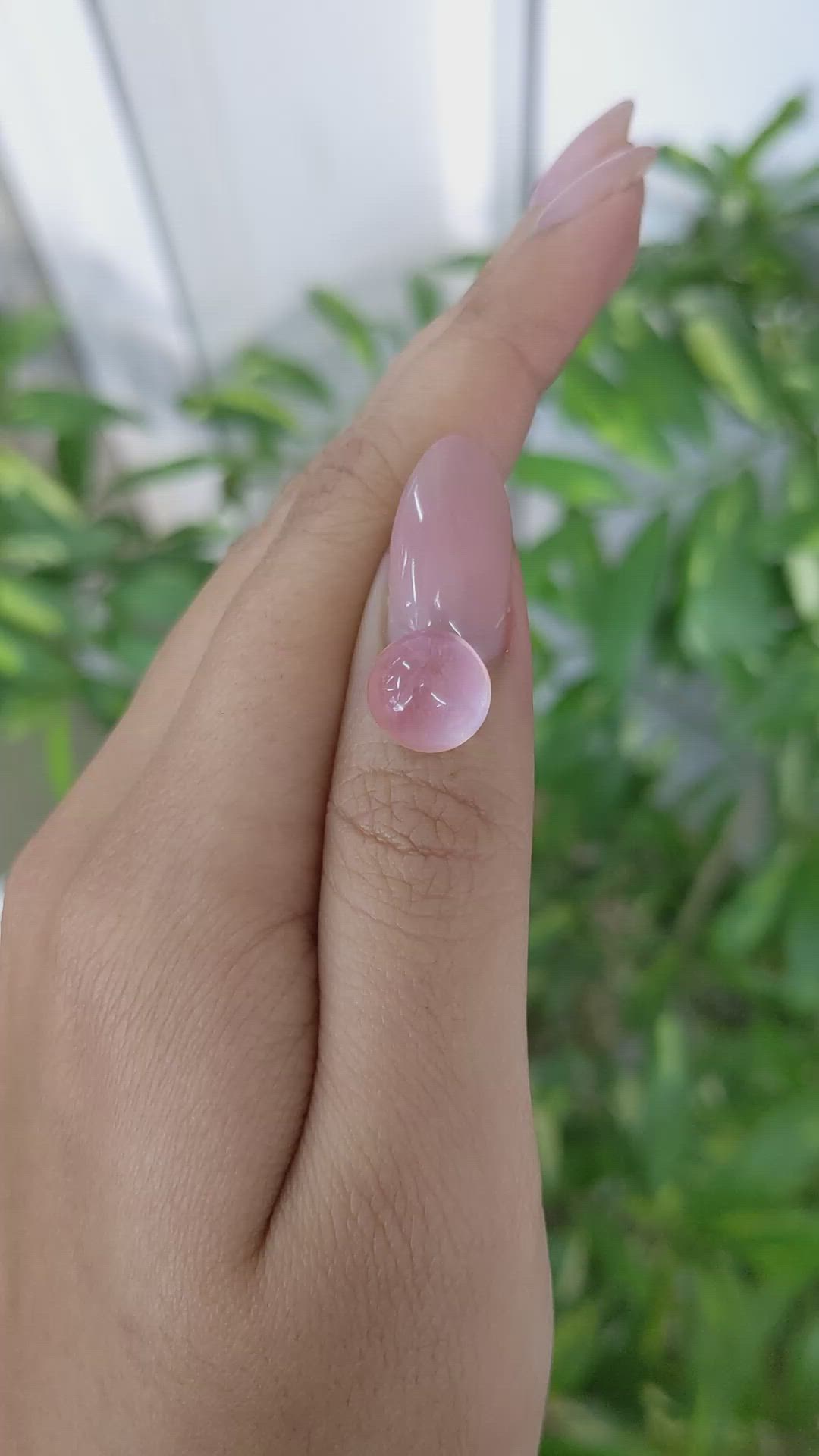 5.21 Ct. Pink Cabochon Rose Quartz from Ceylon (Sri Lanka) Size Video