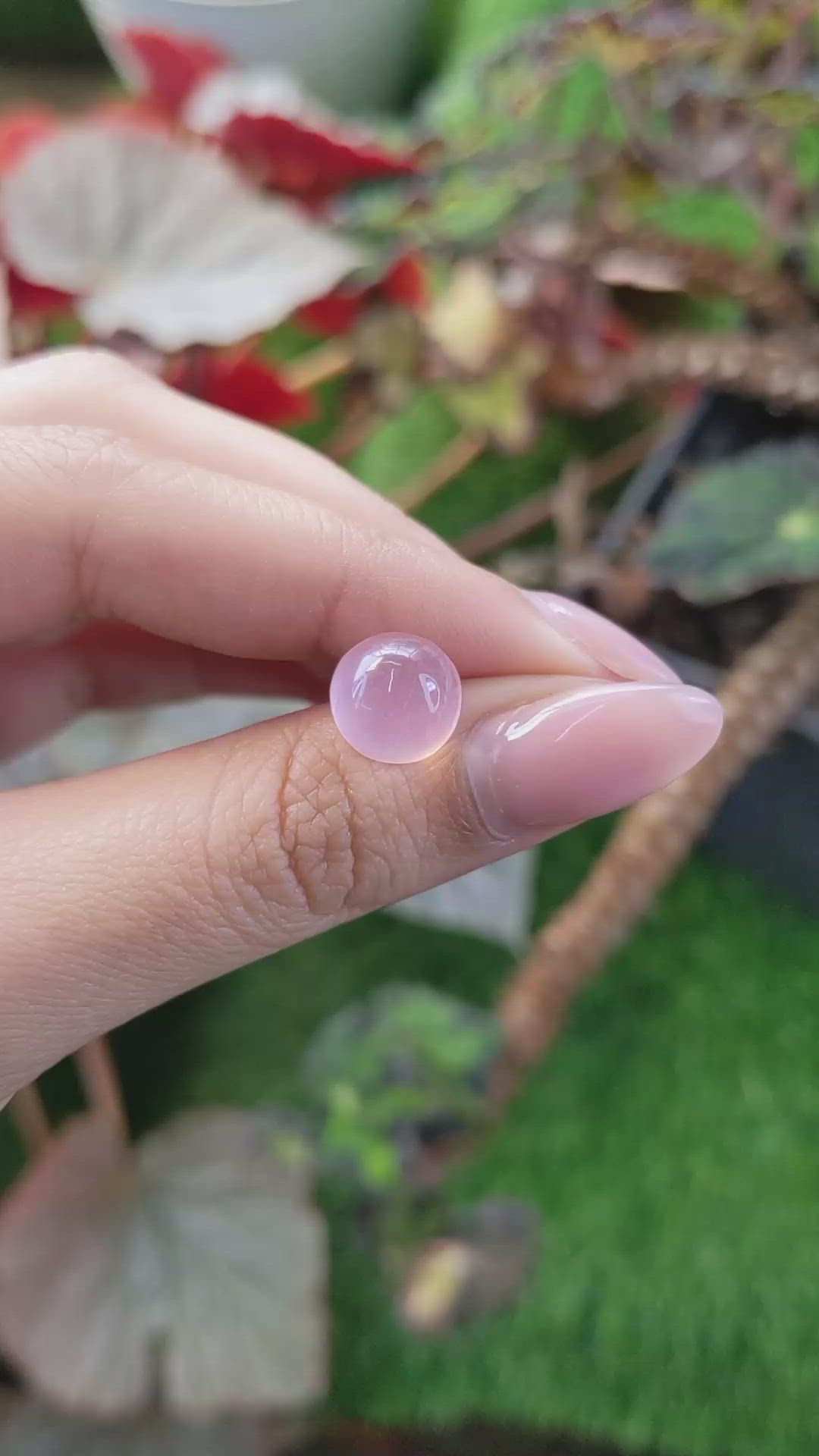 5.21 Ct. Pink Cabochon Rose Quartz from Ceylon (Sri Lanka) Size Video