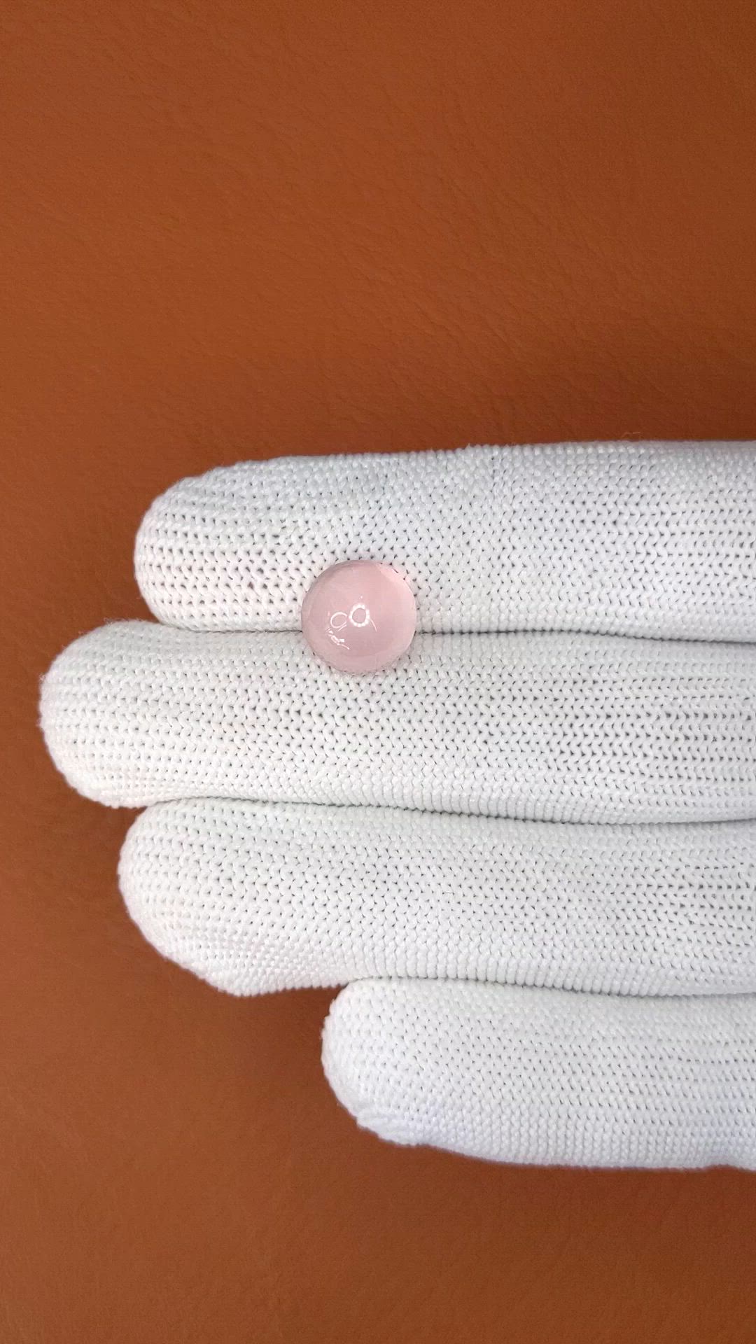 5.21 Ct. Pink Cabochon Rose Quartz from Ceylon (Sri Lanka) Size Video