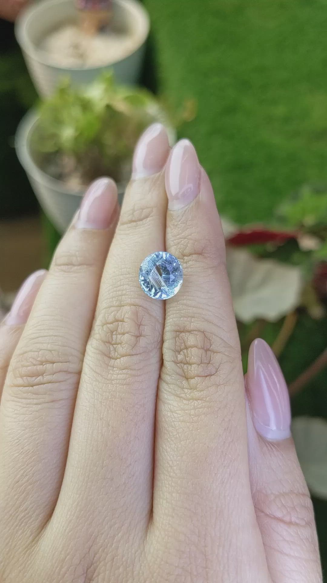 3.17 Ct. Greenish Blue Aquamarine from Brazil Size Video